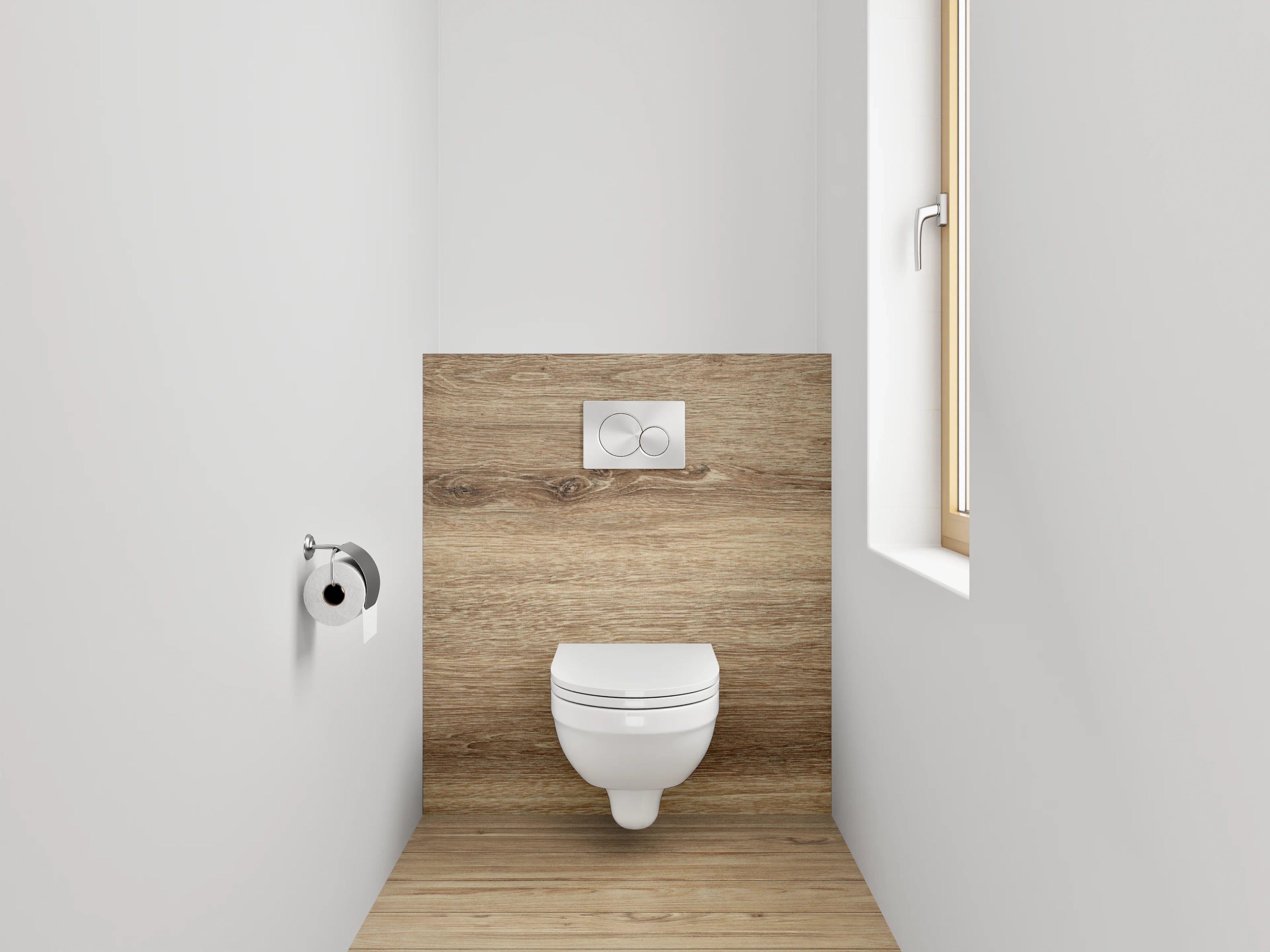 WC-Rückwand - Naturgraue Holzoptik