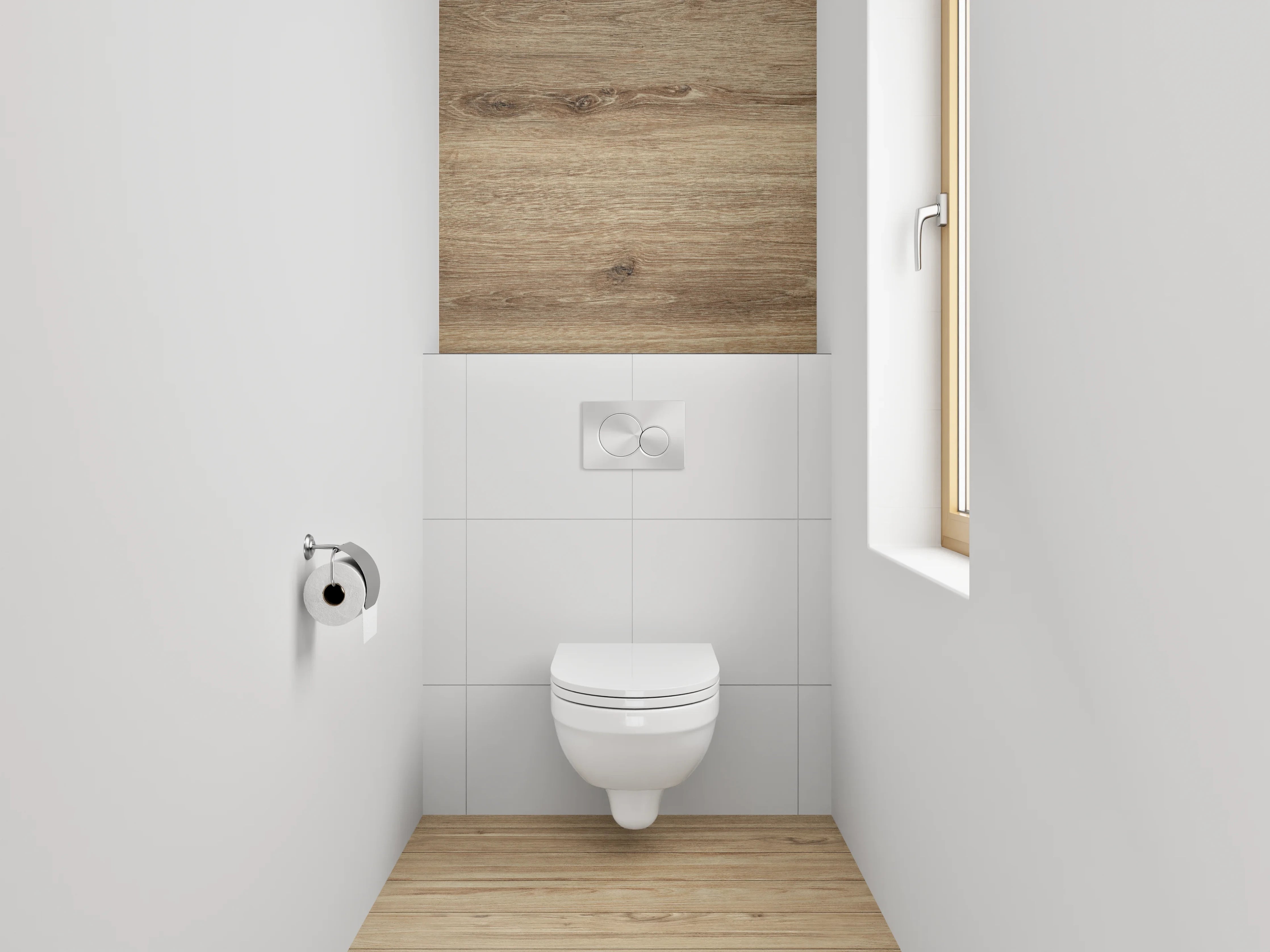 WC-Rückwand - Naturgraue Holzoptik