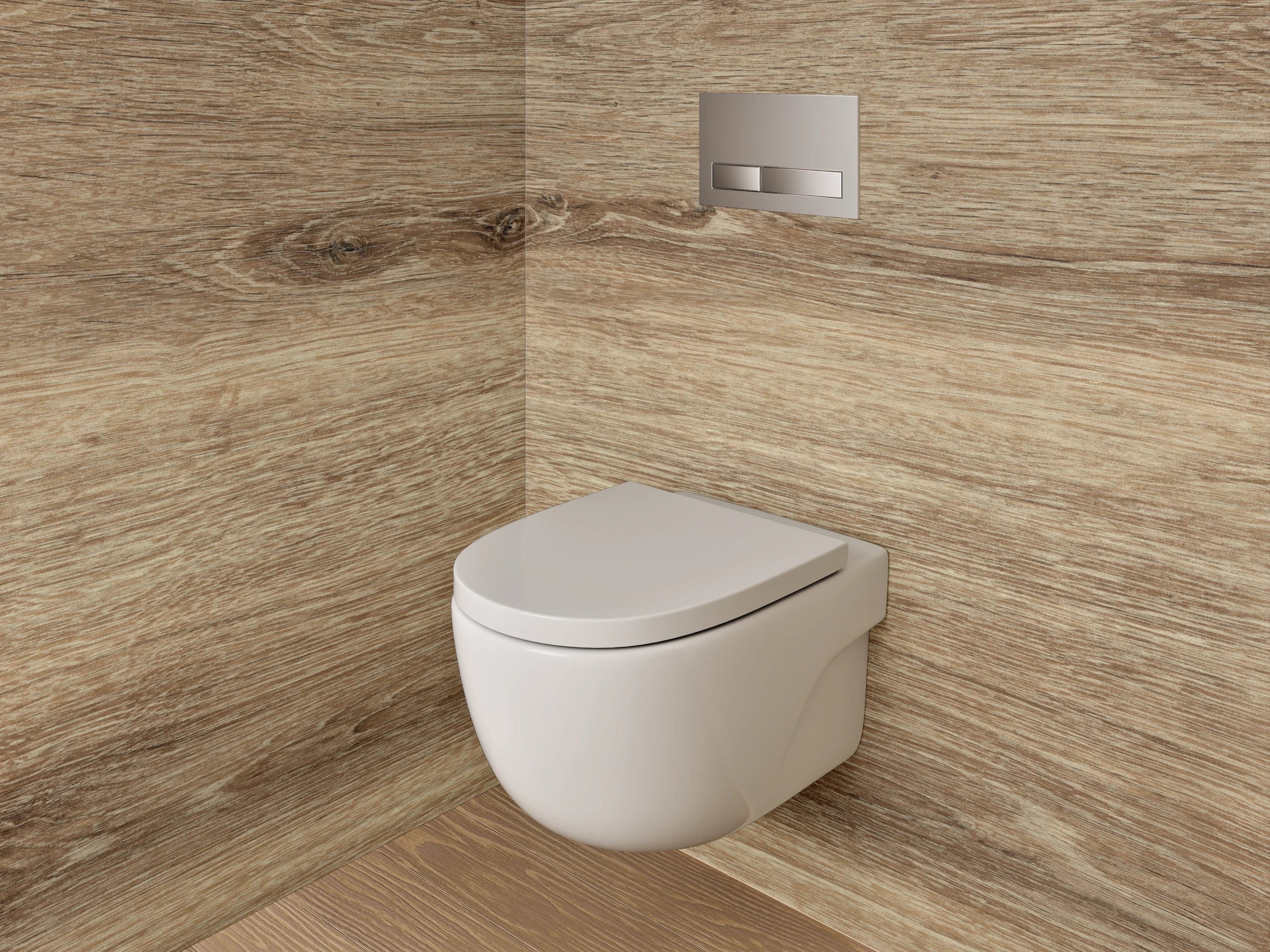 WC-Rückwand - Naturgraue Holzoptik