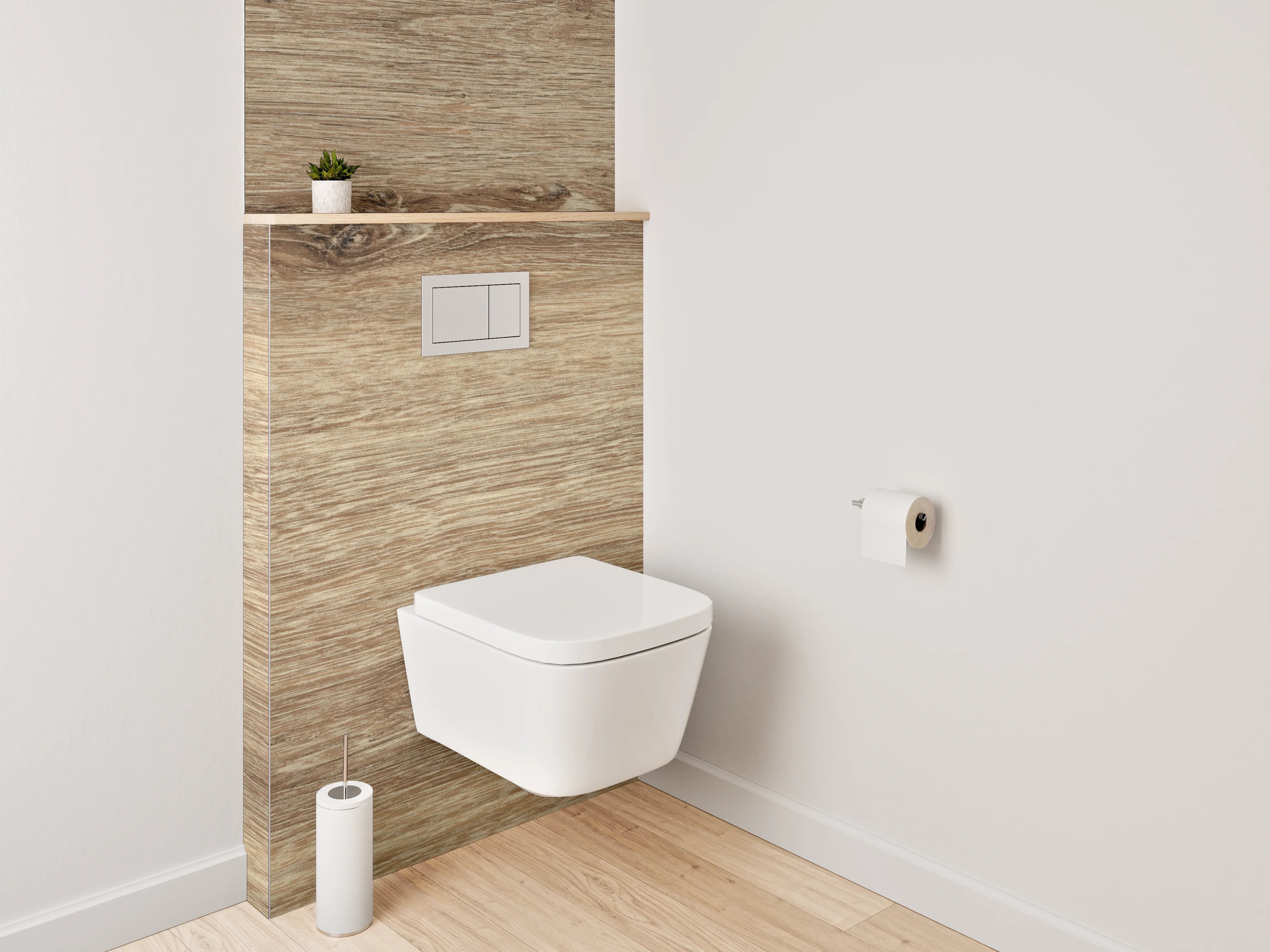 WC-Rückwand - Naturgraue Holzoptik
