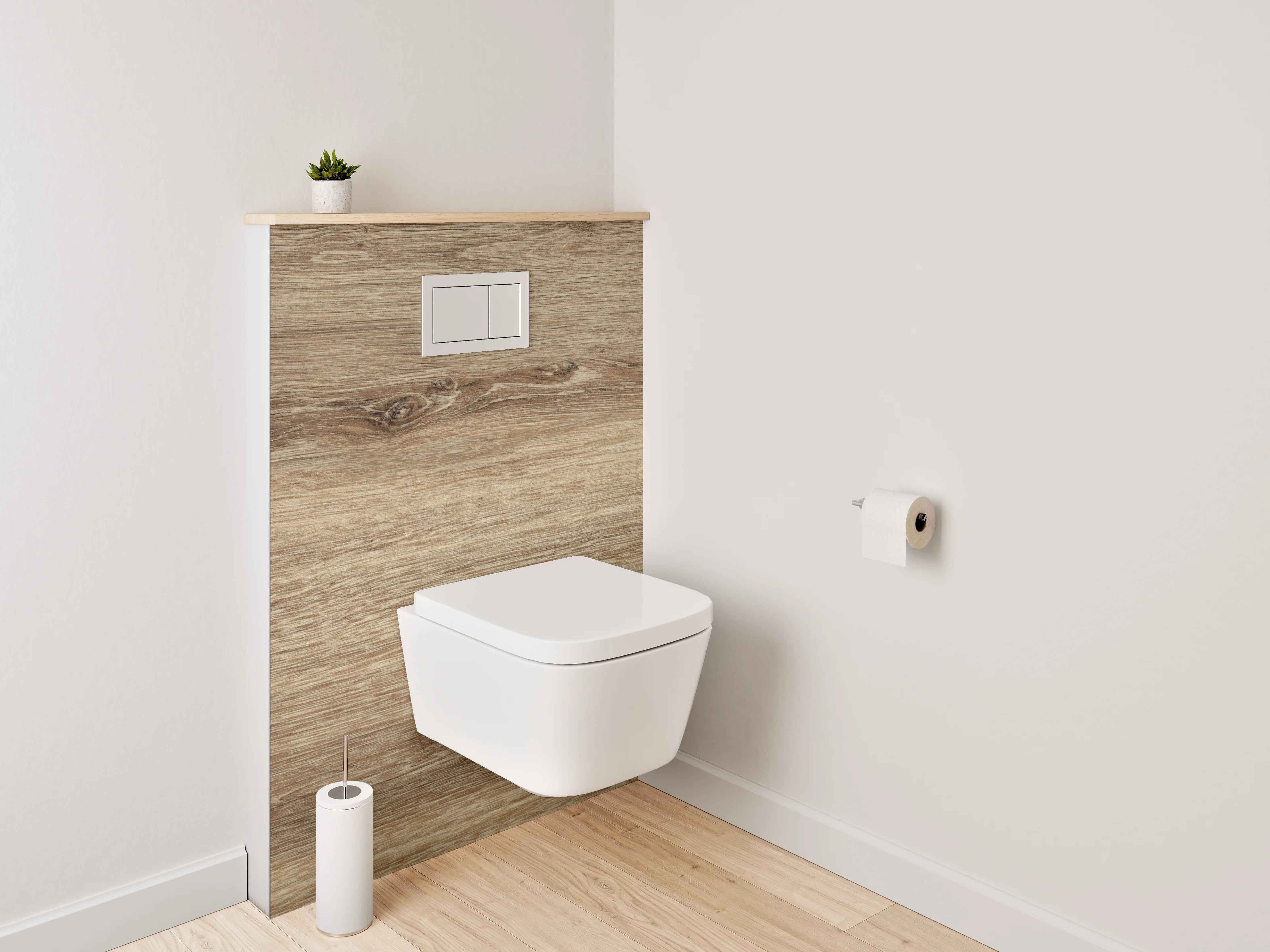 WC-Rückwand - Naturgraue Holzoptik