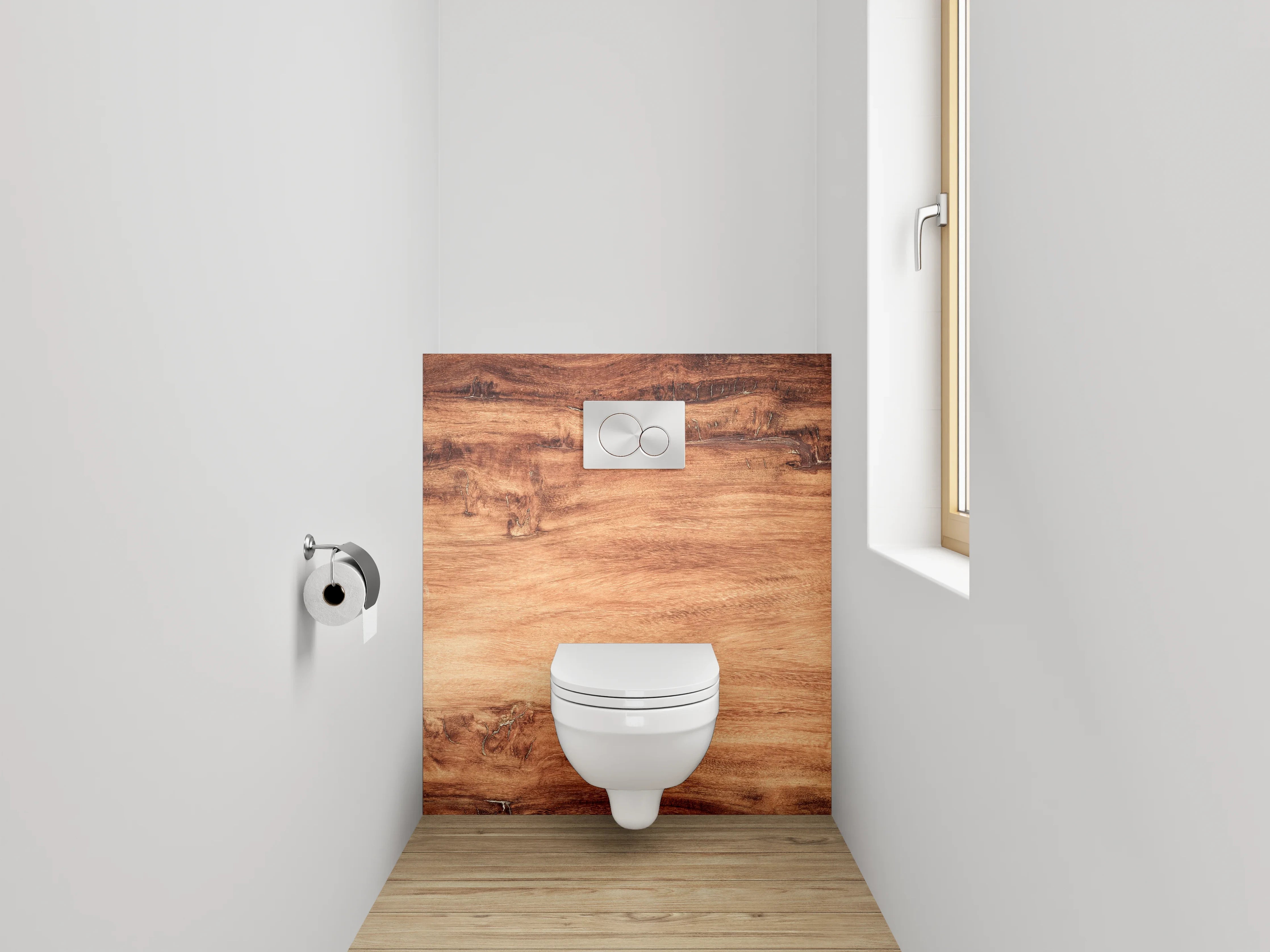 WC-Rückwand - Naturholz Optik Braun