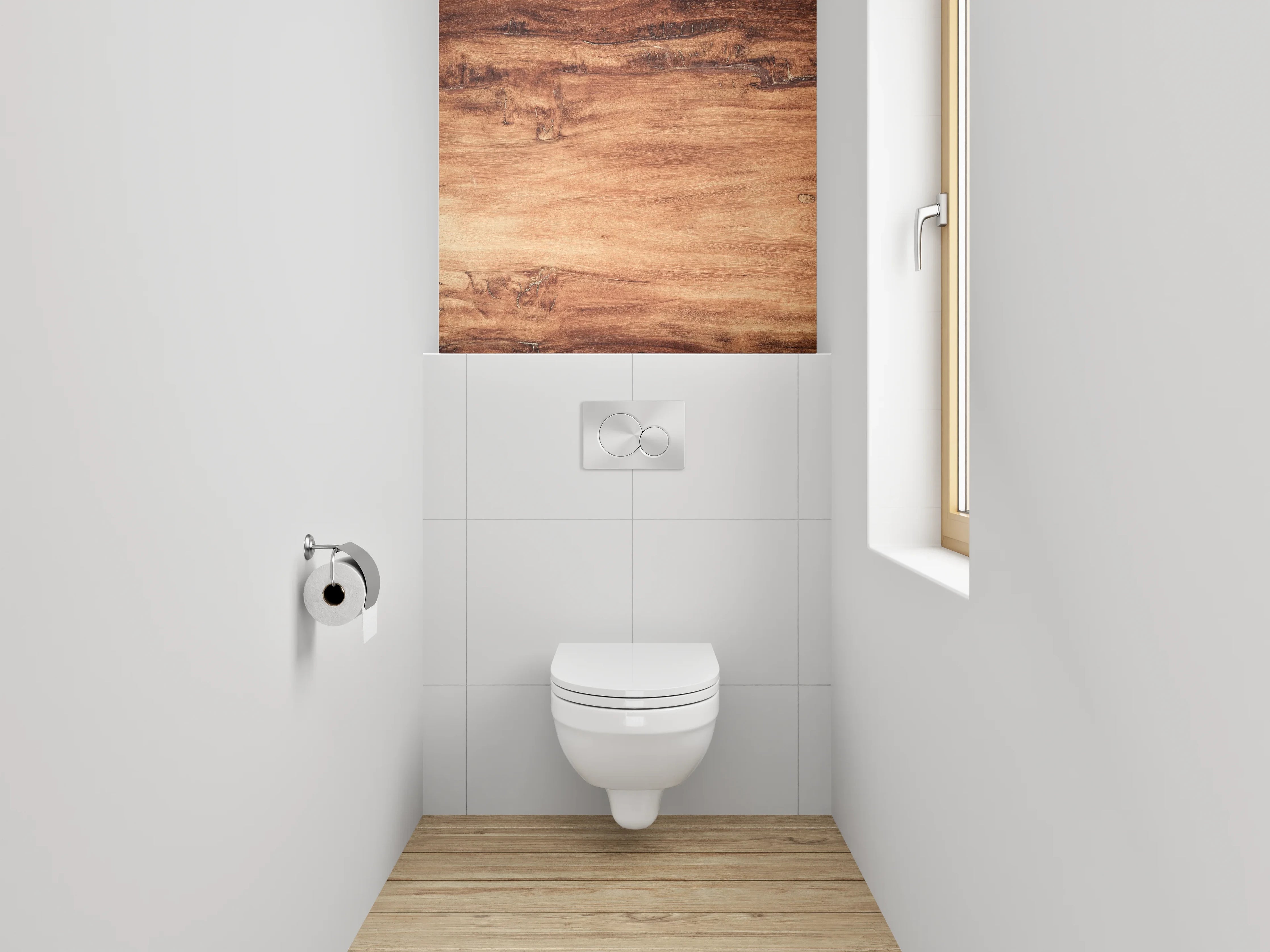 WC-Rückwand - Naturholz Optik Braun