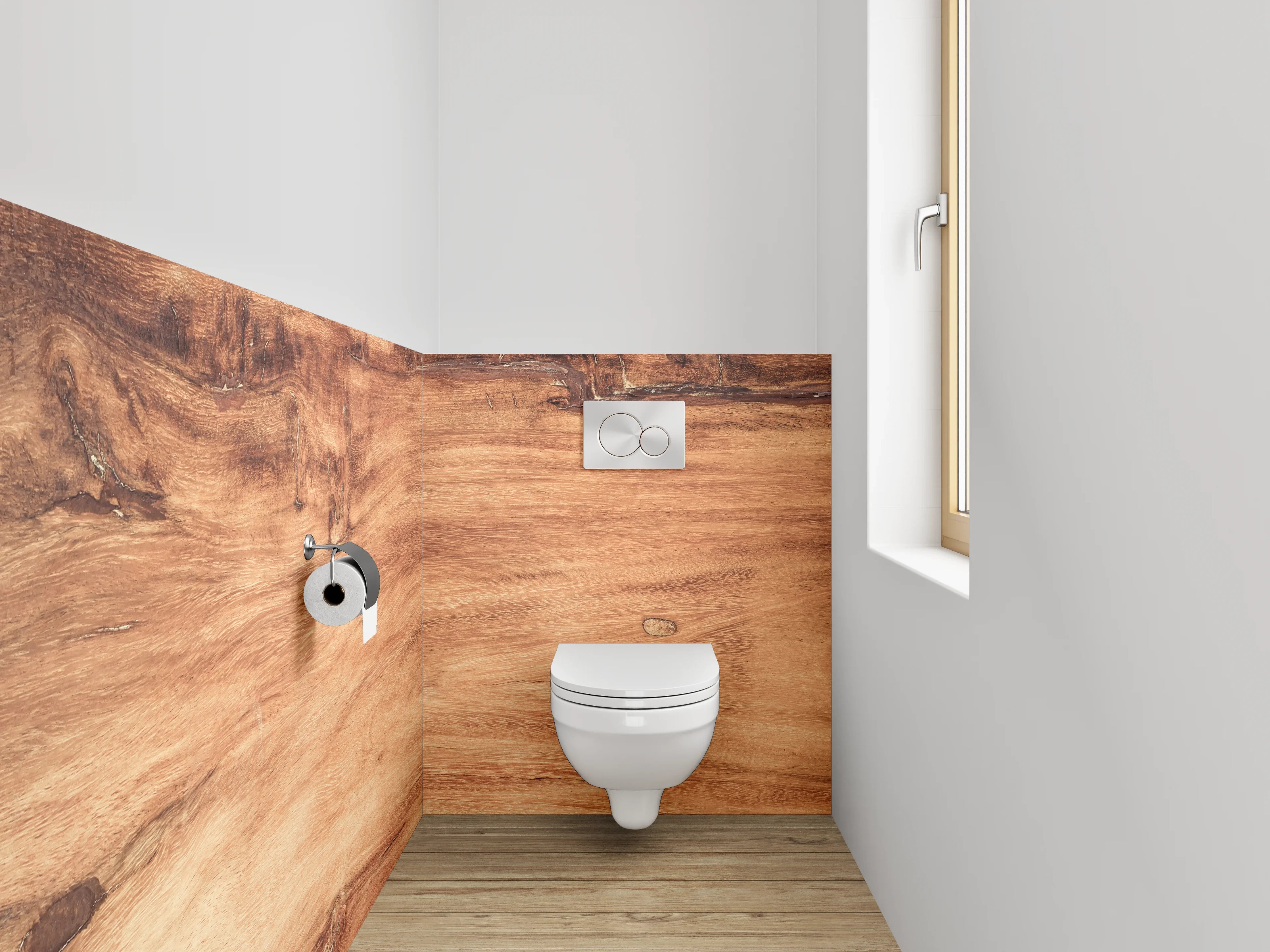 WC-Rückwand - Naturholz Optik Braun