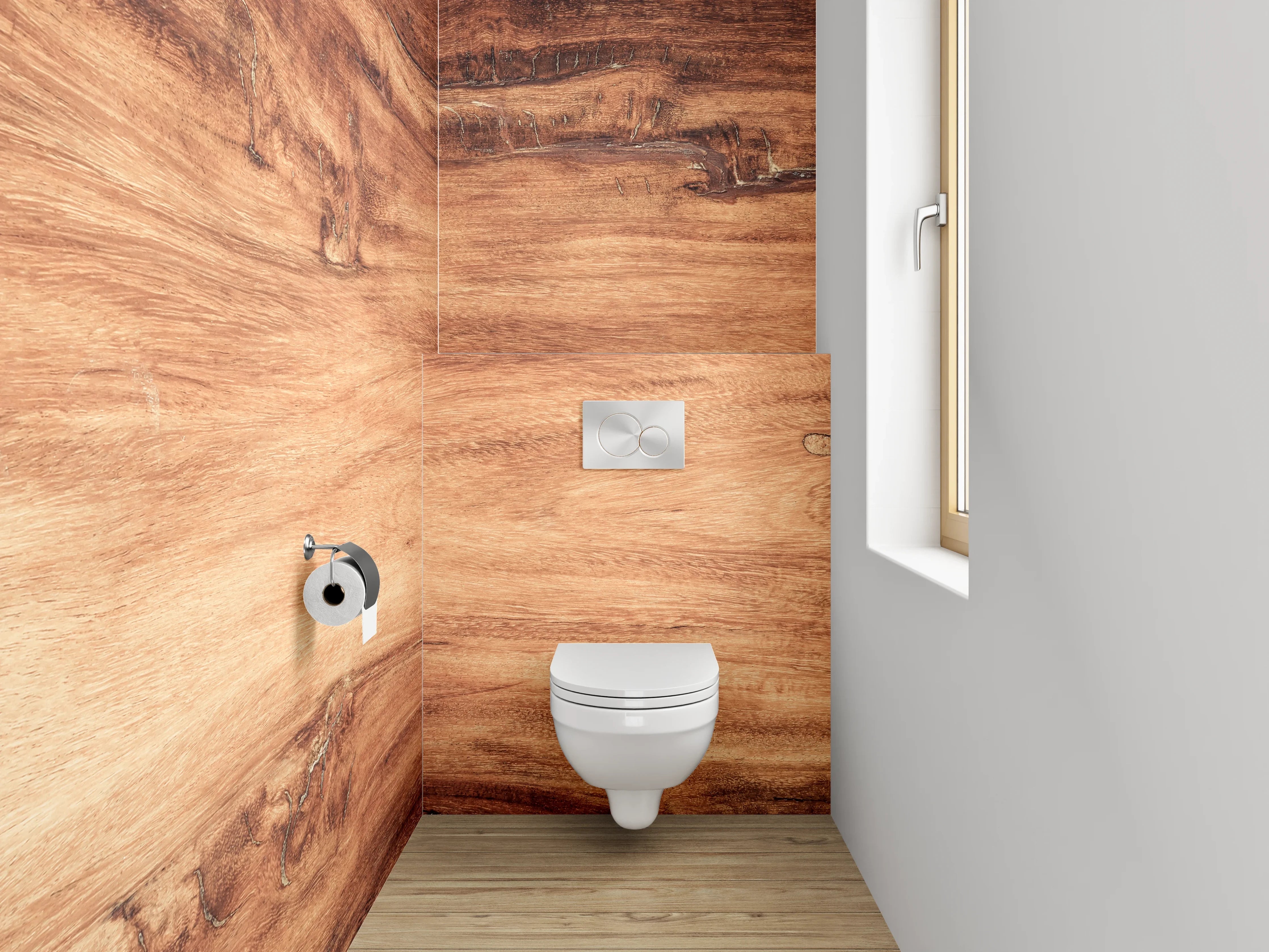 WC-Rückwand - Naturholz Optik Braun