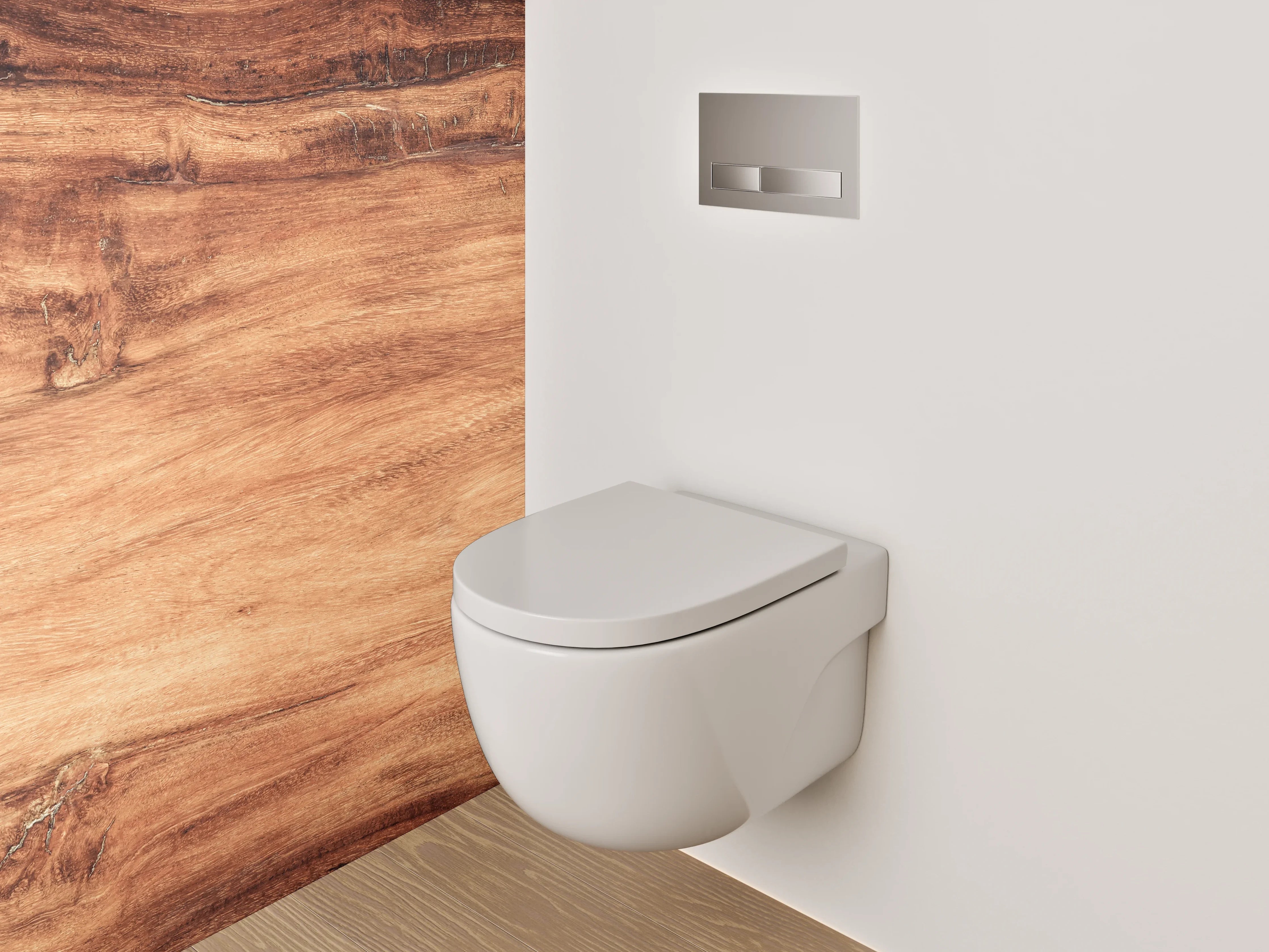 WC-Rückwand - Naturholz Optik Braun