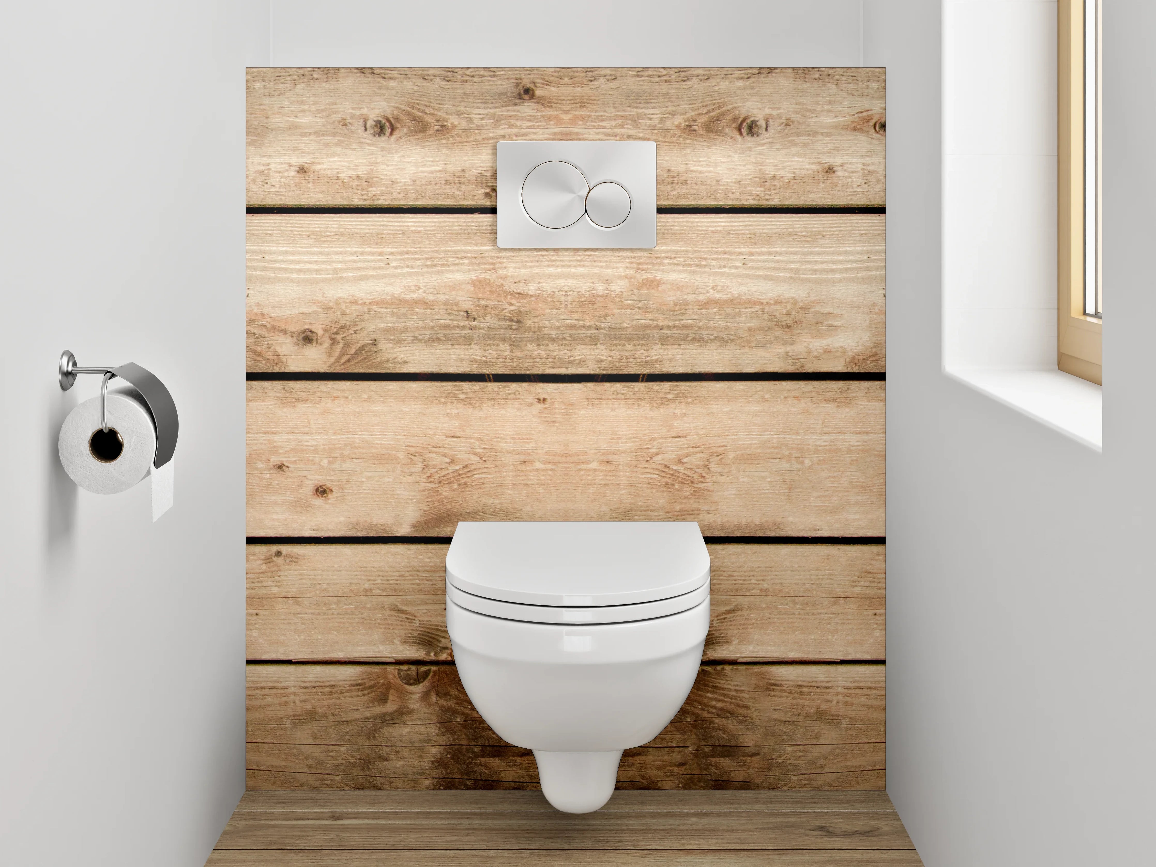 WC-Rückwand - Naturholz-Optik rustikal