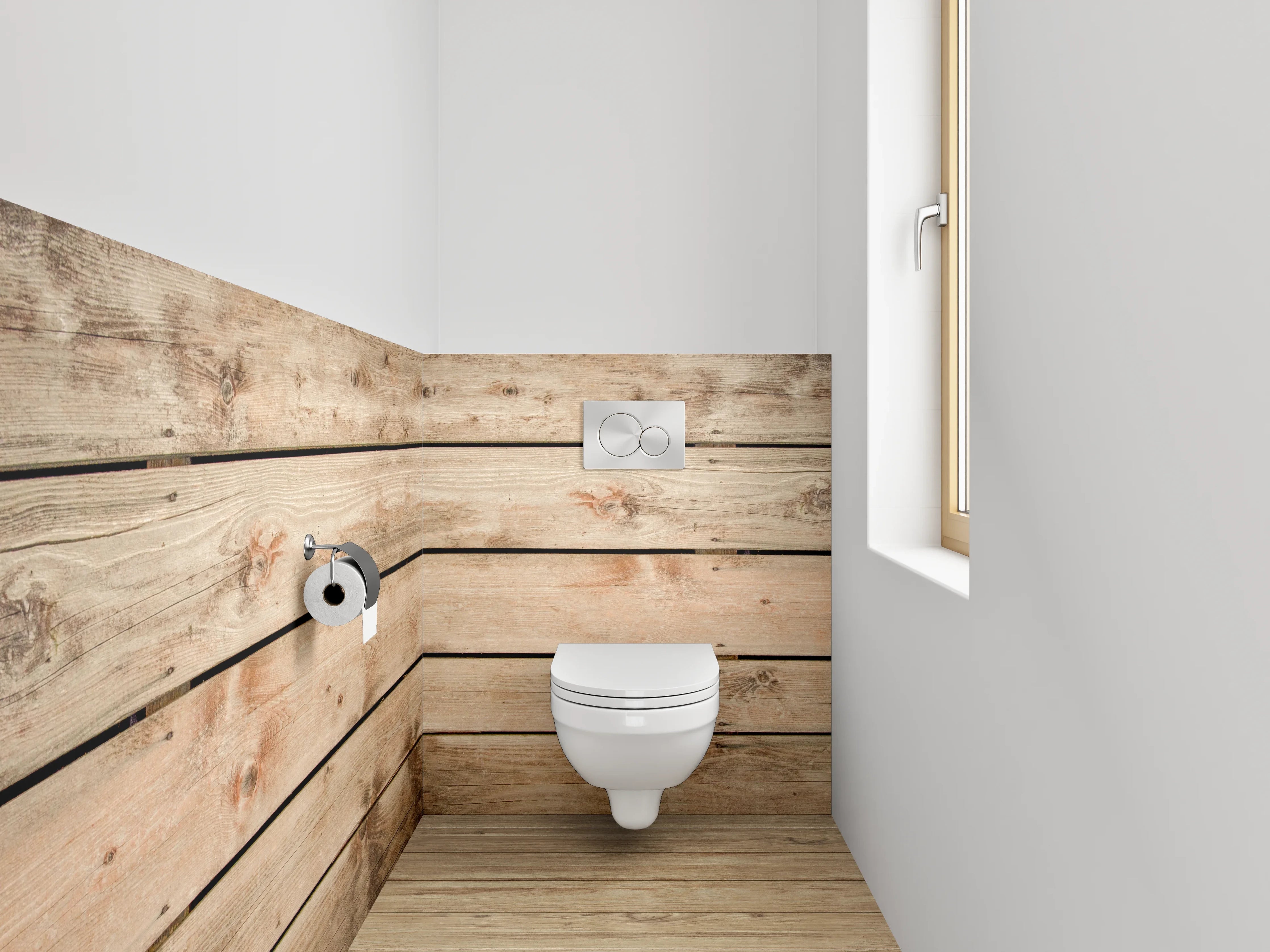 WC-Rückwand - Naturholz-Optik rustikal