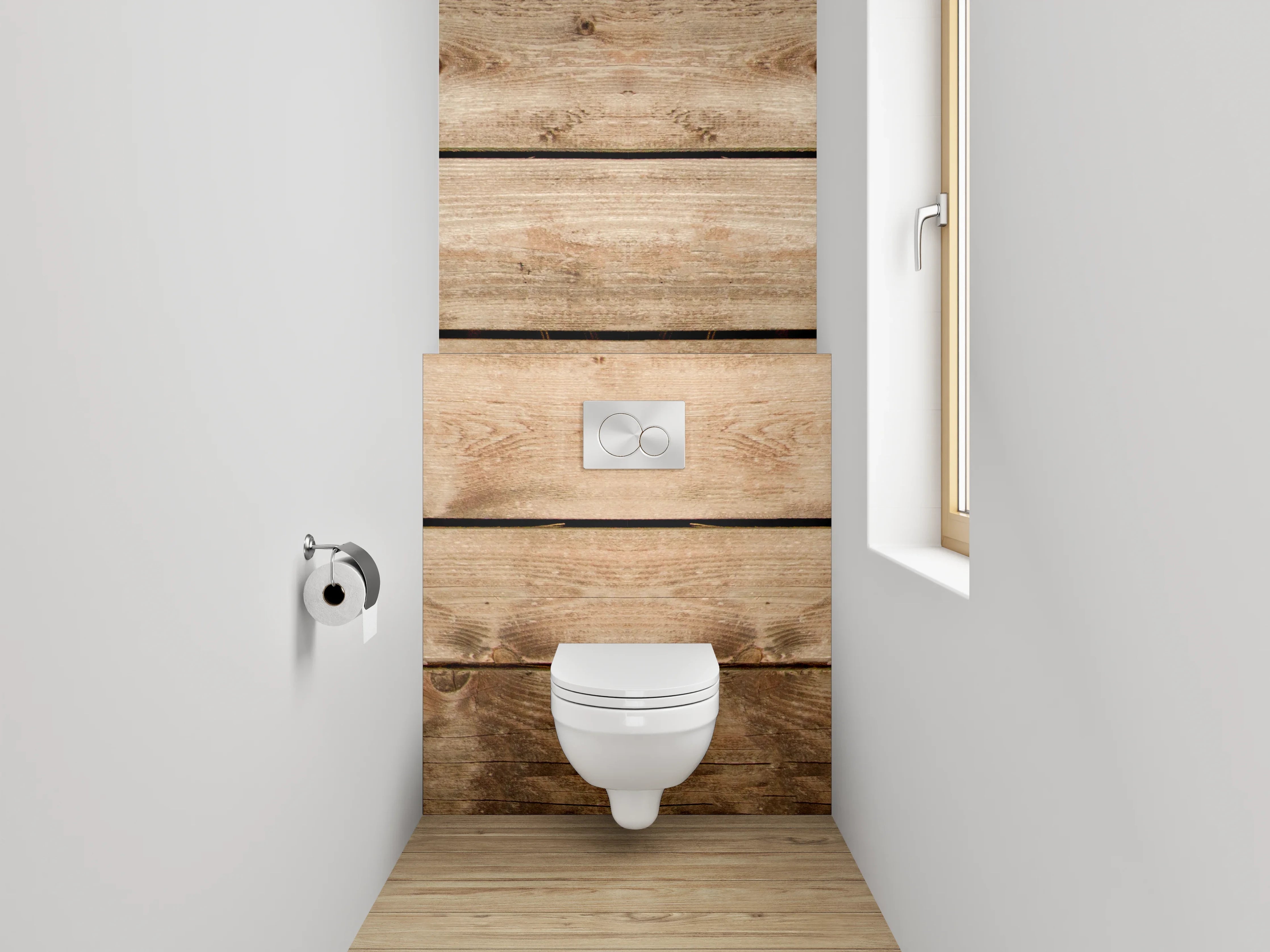 WC-Rückwand - Naturholz-Optik rustikal