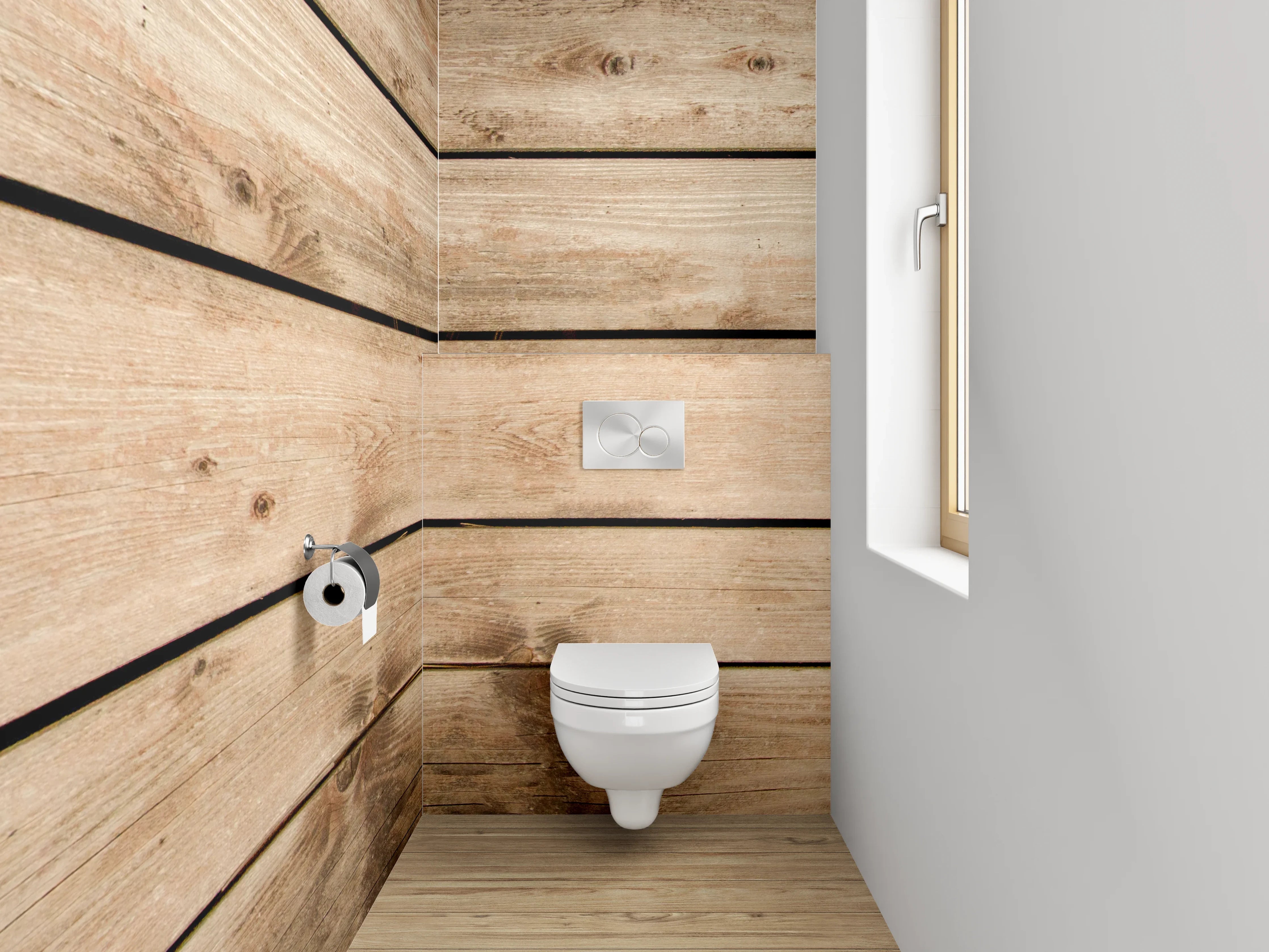 WC-Rückwand - Naturholz-Optik rustikal
