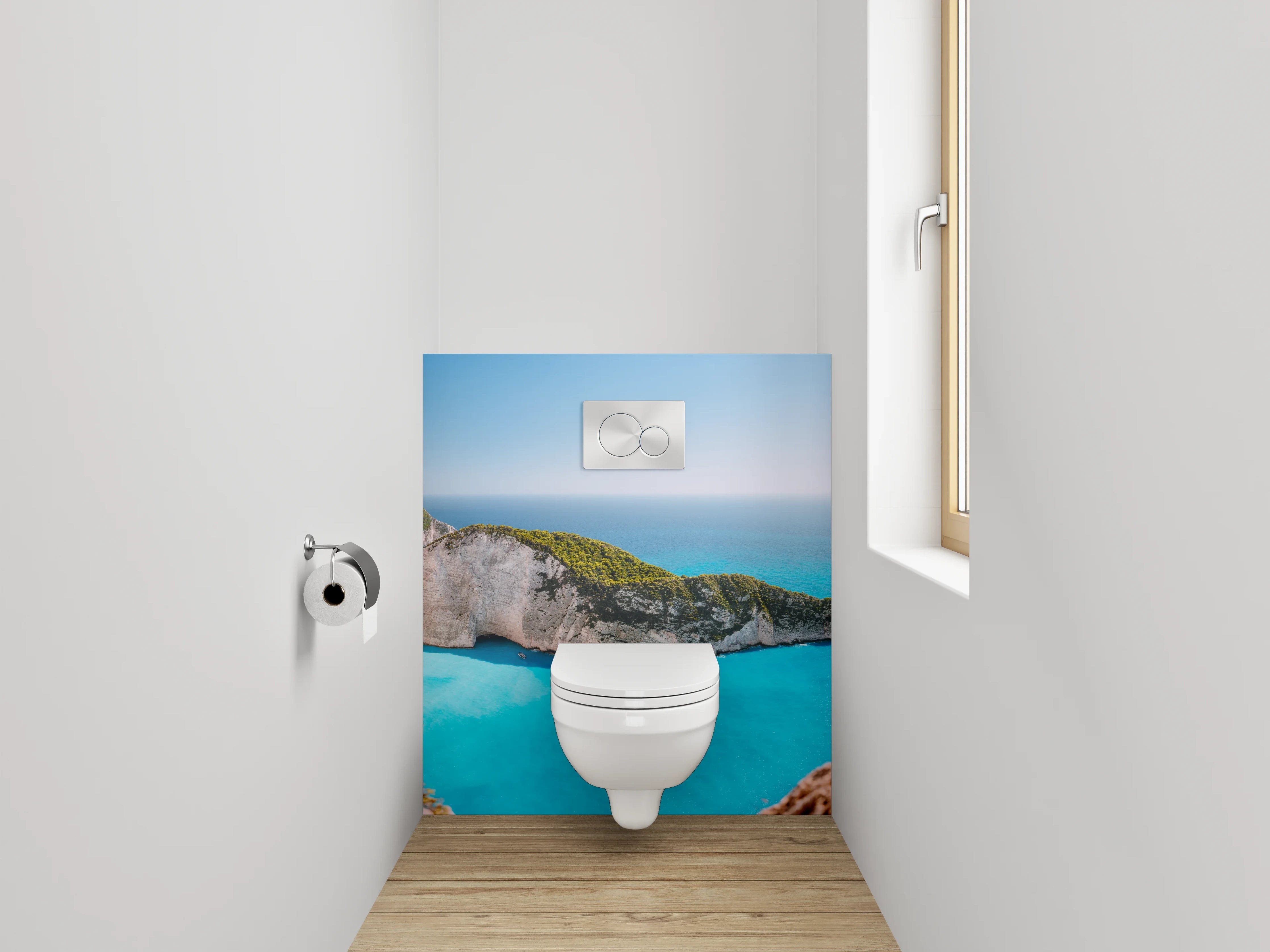 WC-Rückwand - Naturparadies an türkisblauem Strand