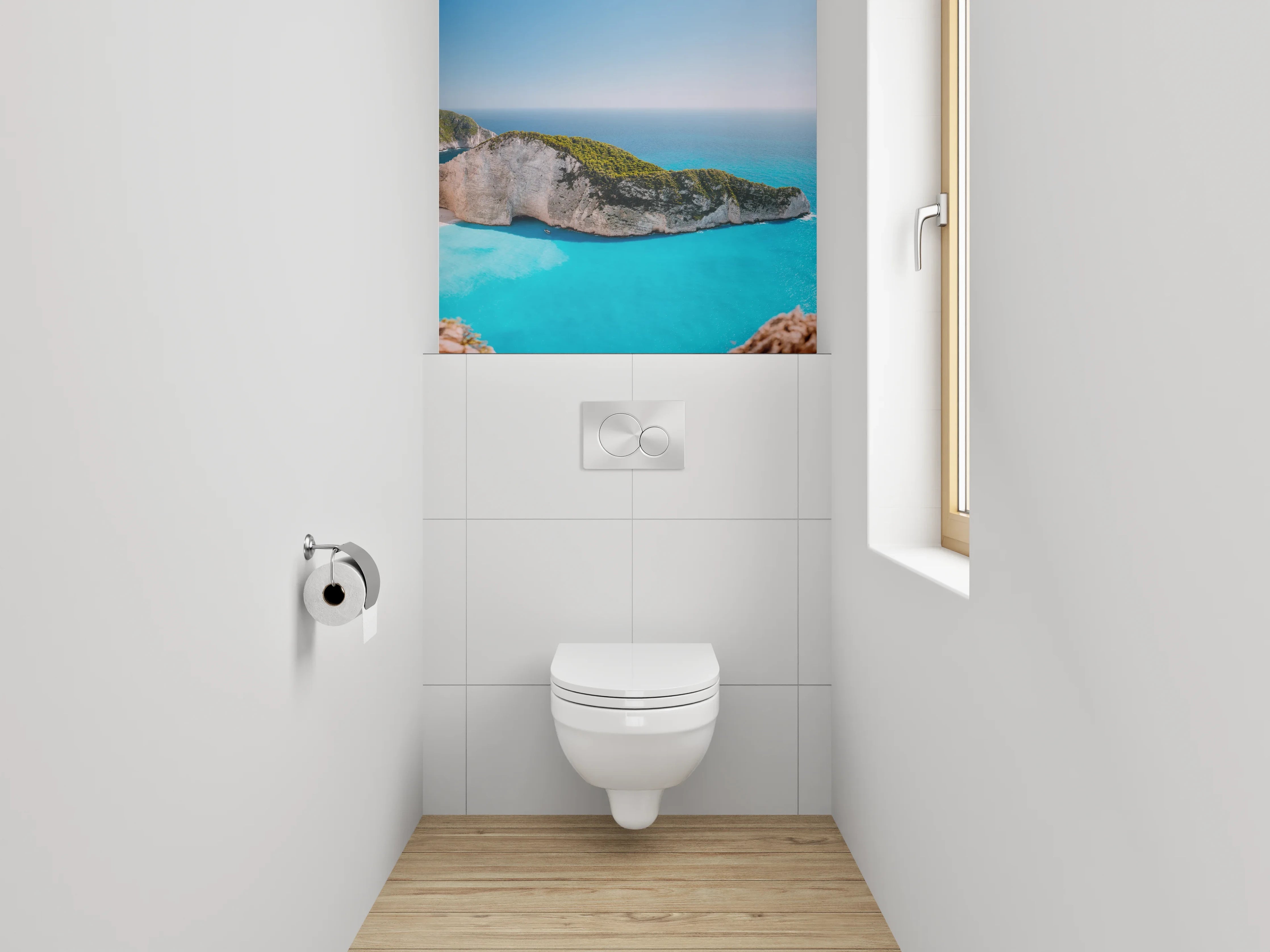 WC-Rückwand - Naturparadies an türkisblauem Strand