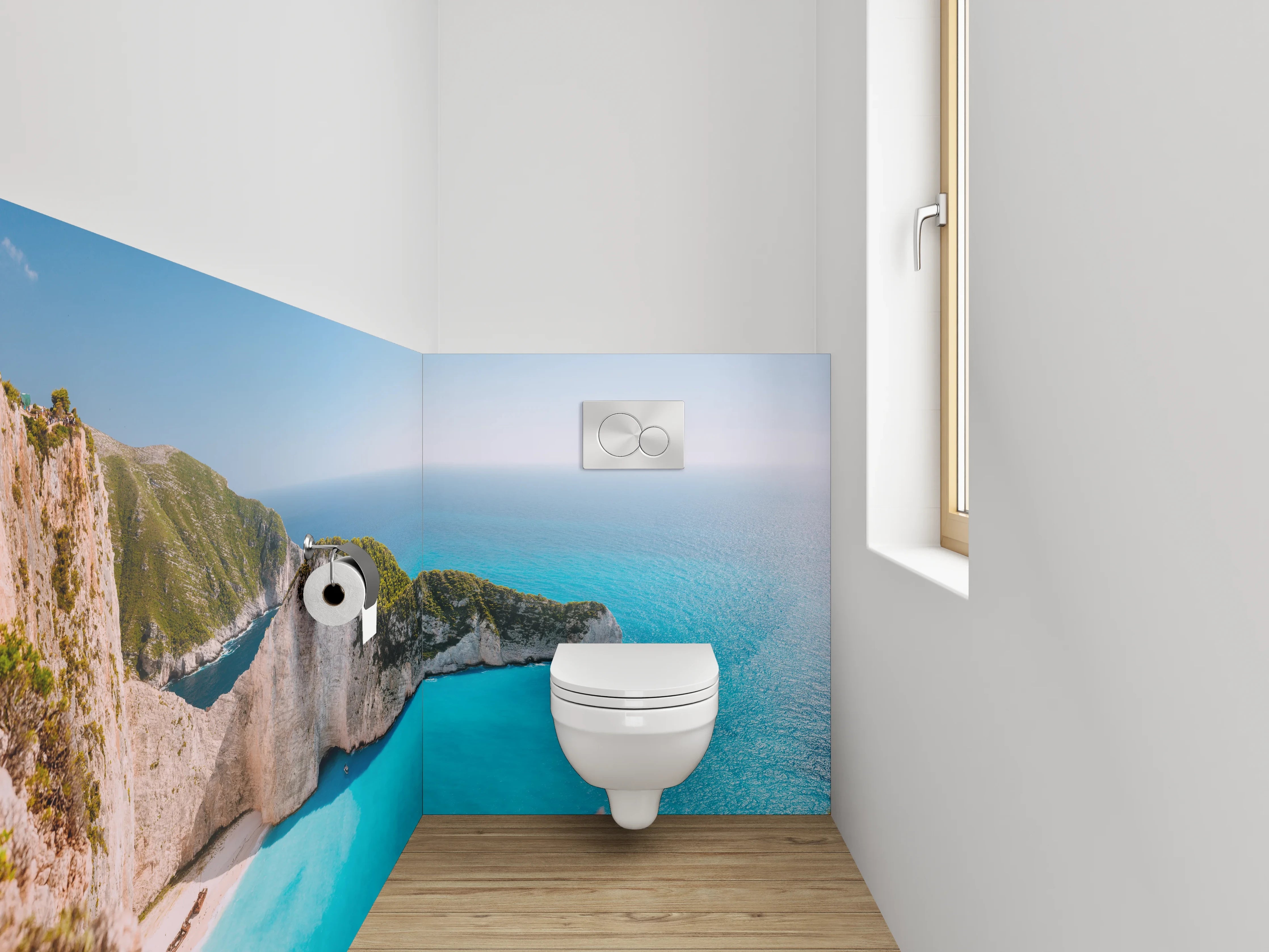 WC-Rückwand - Naturparadies an türkisblauem Strand