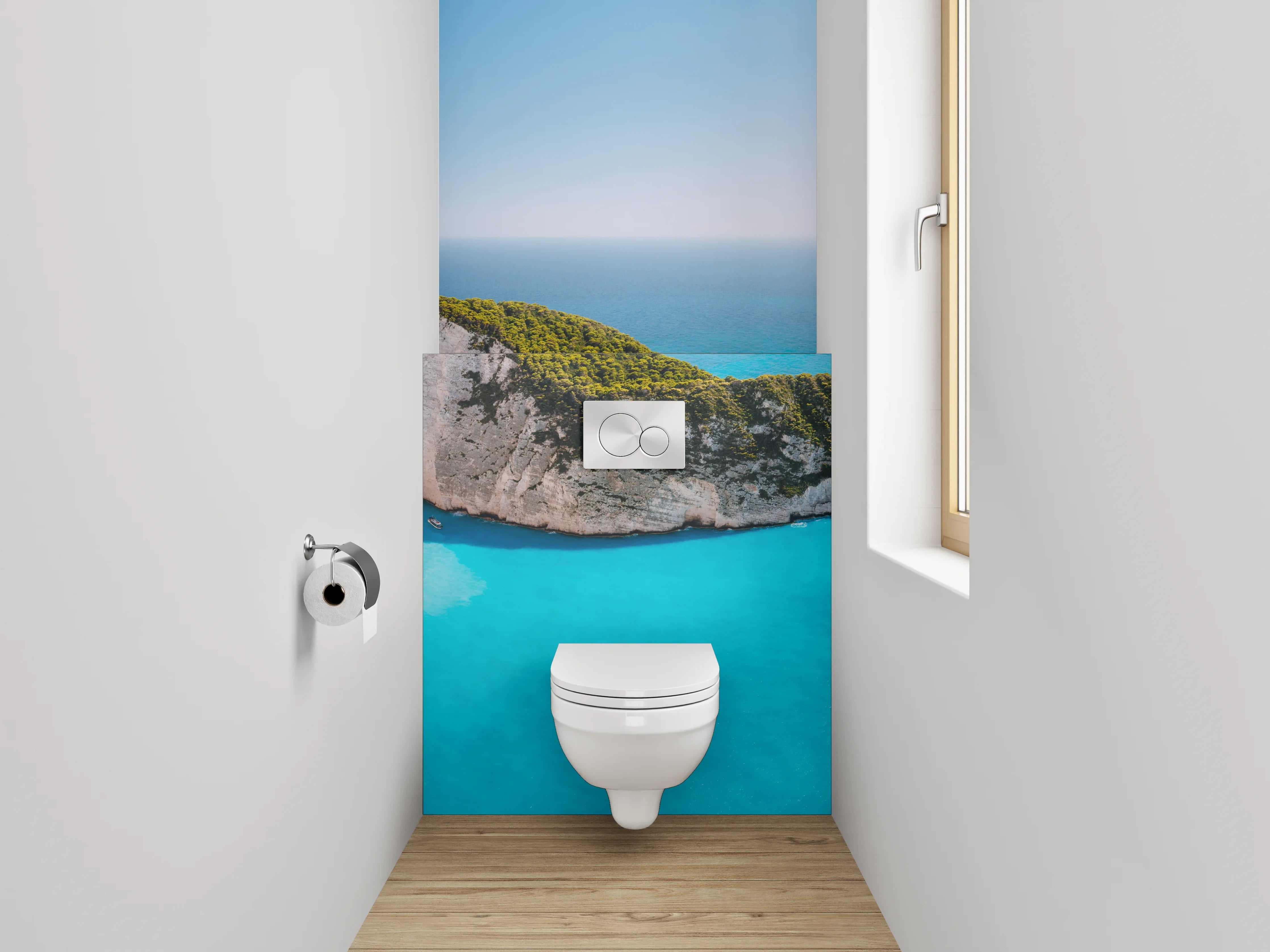 WC-Rückwand - Naturparadies an türkisblauem Strand