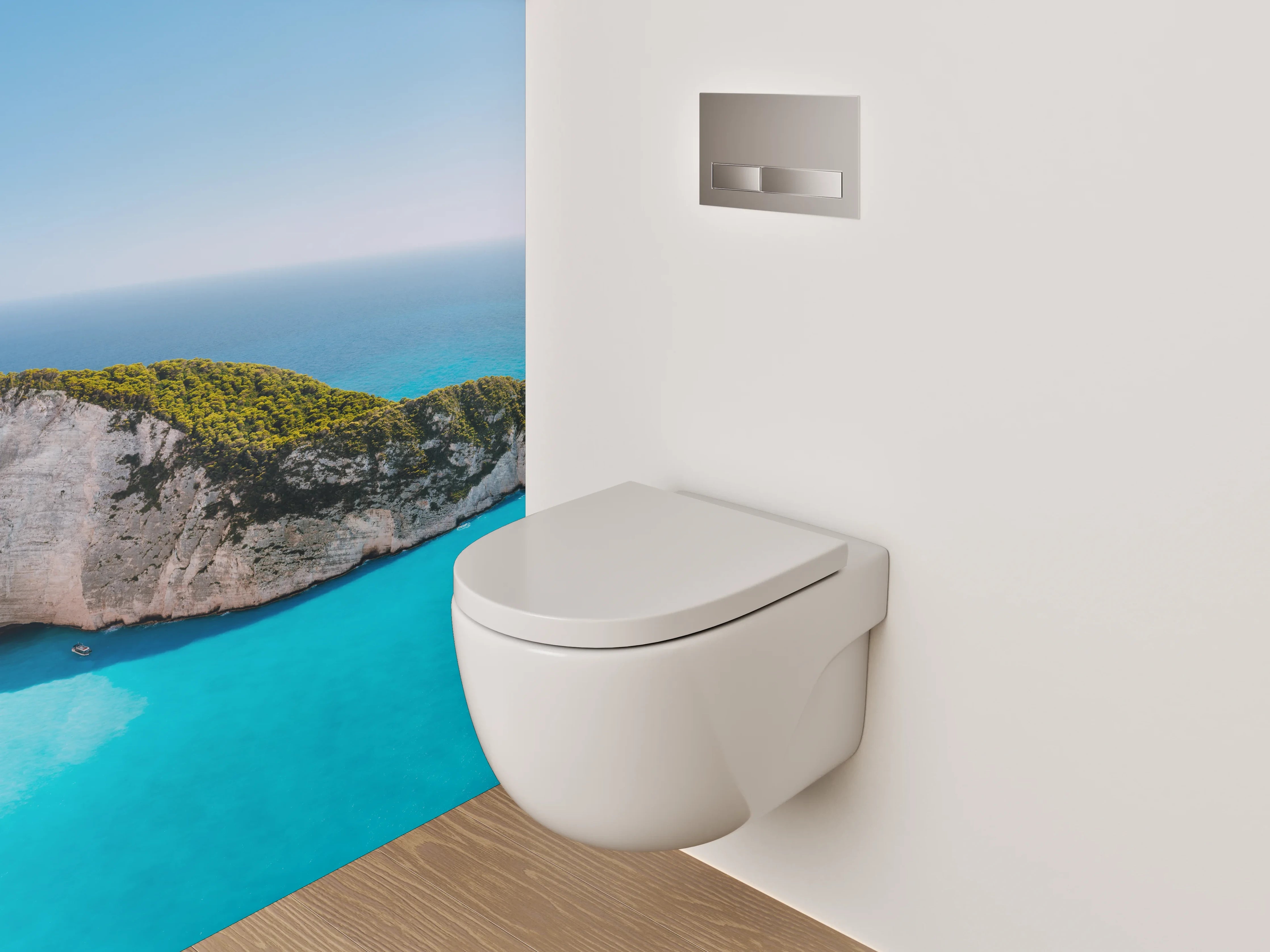 WC-Rückwand - Naturparadies an türkisblauem Strand