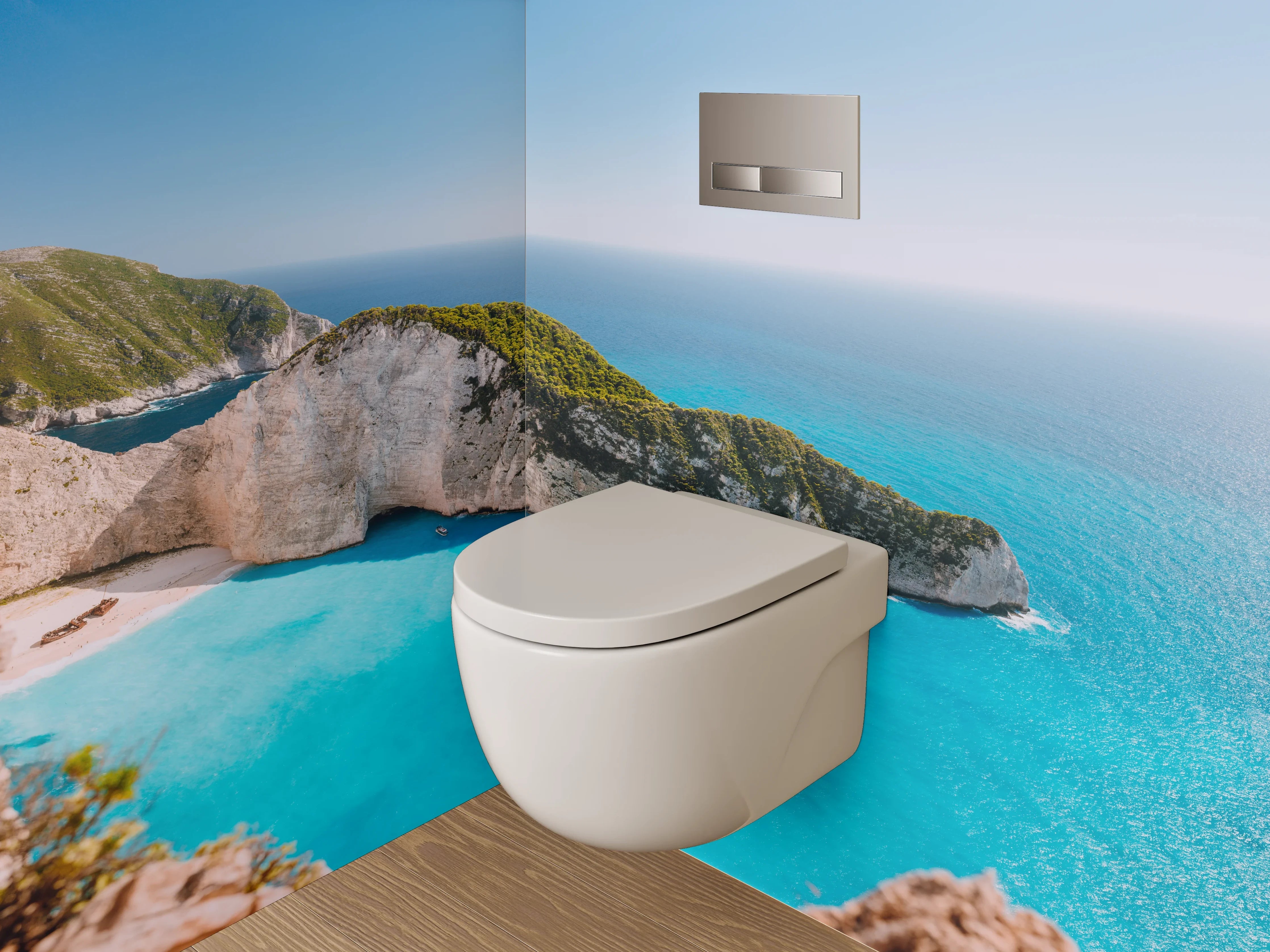 WC-Rückwand - Naturparadies an türkisblauem Strand