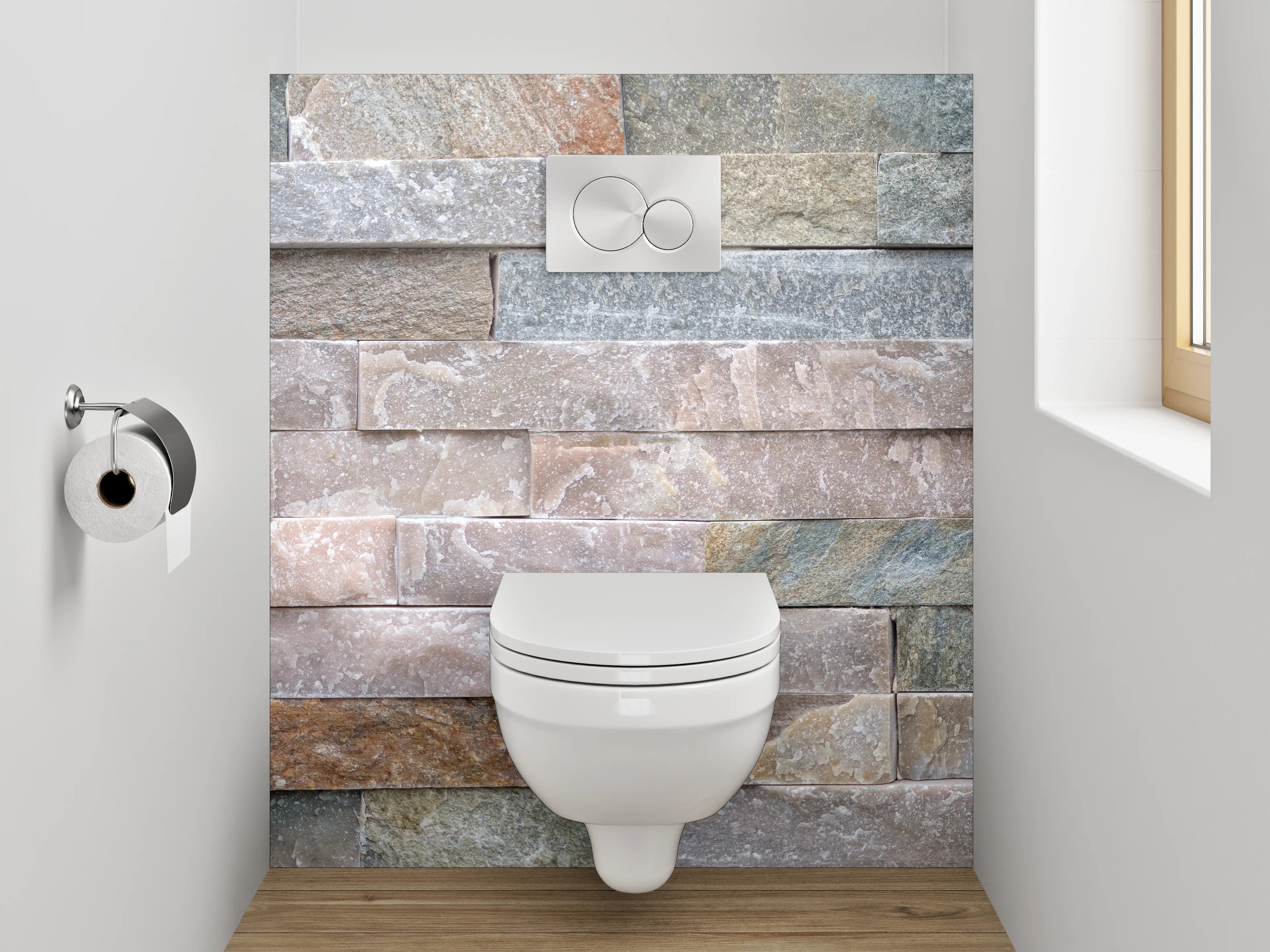 WC-Rückwand - Naturstein Fliesen Optik Wandverkleidung