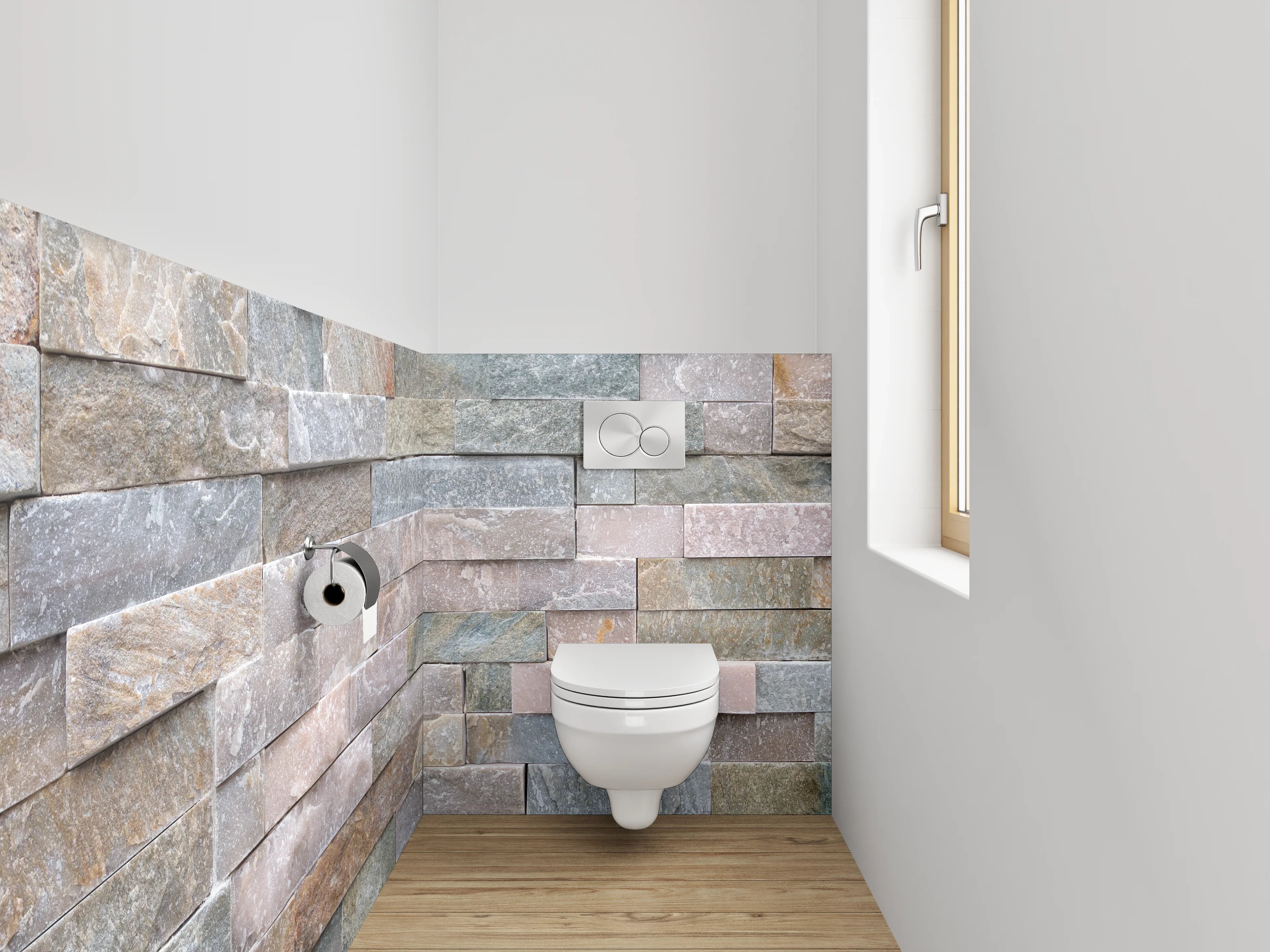 WC-Rückwand - Naturstein Fliesen Optik Wandverkleidung