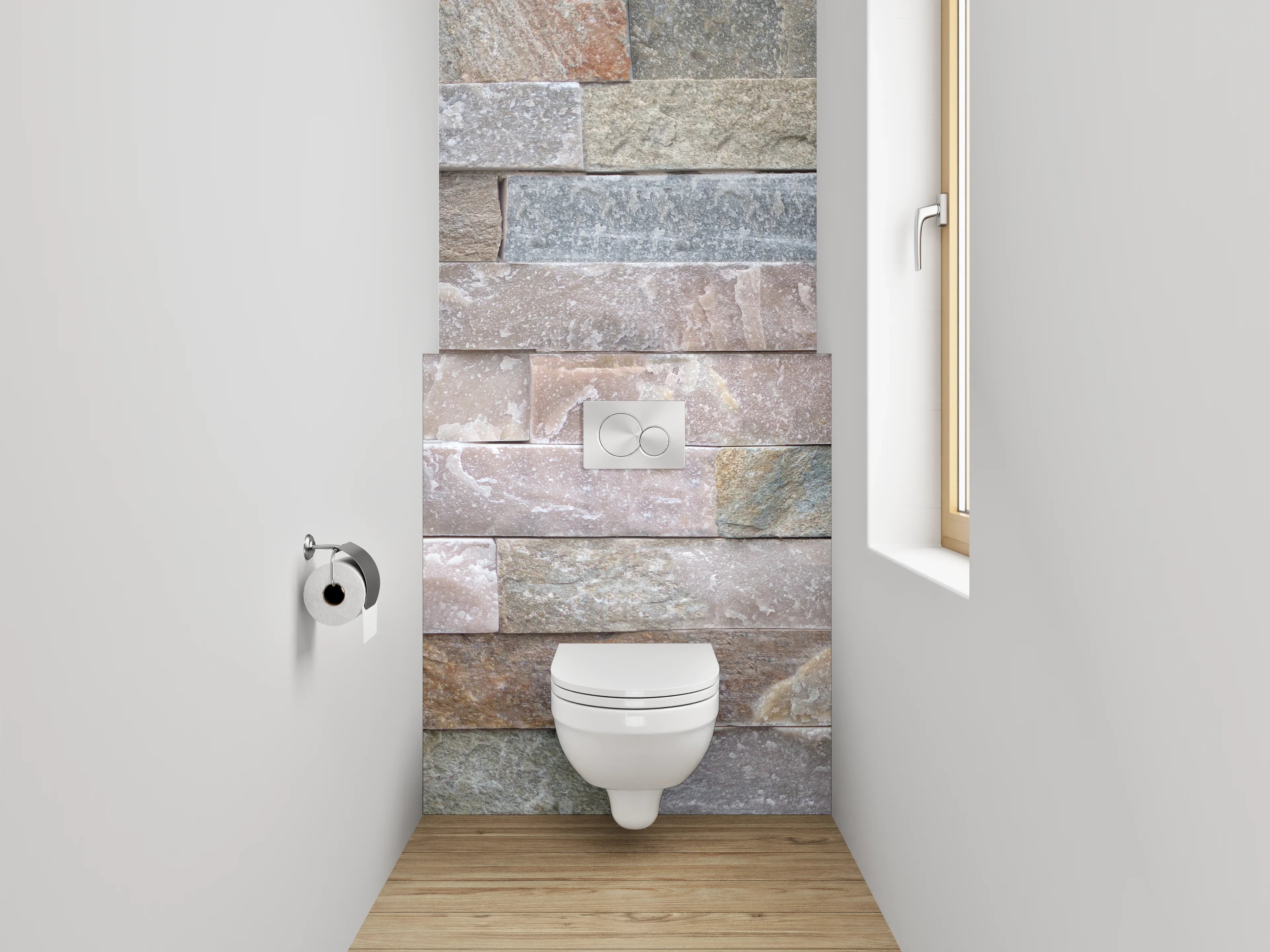 WC-Rückwand - Naturstein Fliesen Optik Wandverkleidung