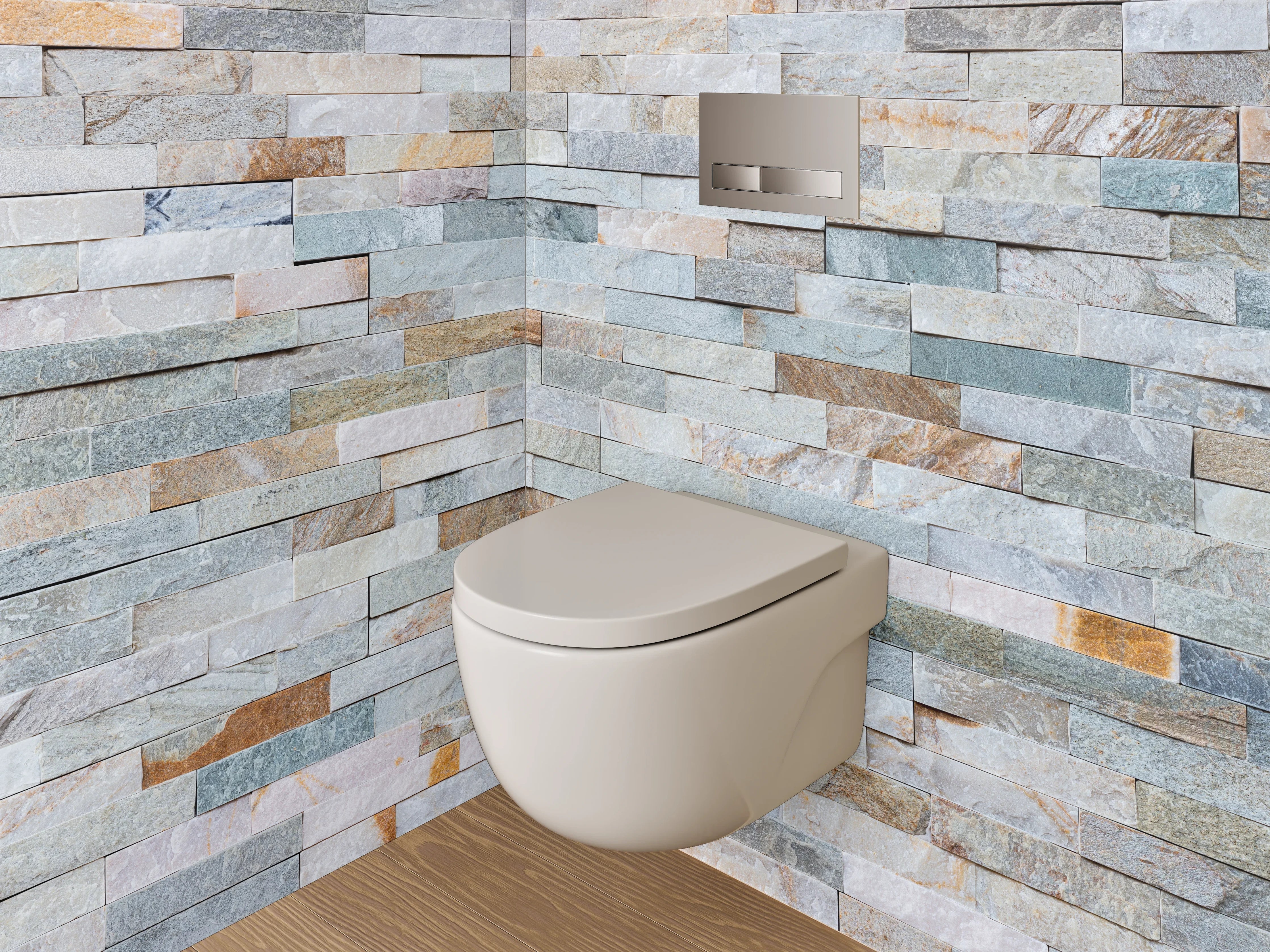 WC-Rückwand - Naturstein-Mosaik Weiß Grau