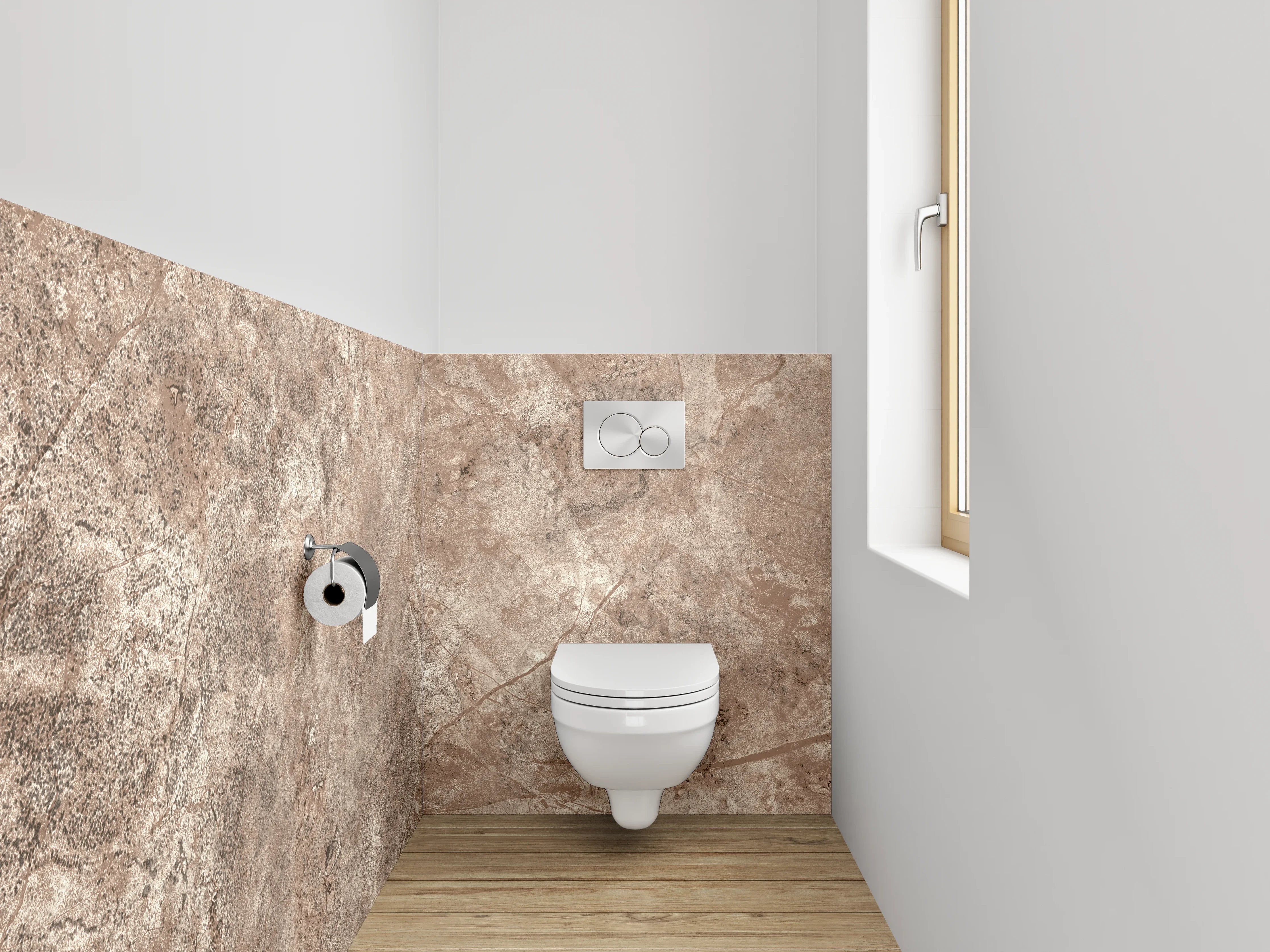 WC-Rückwand - Naturstein-Optik Braun Fliese