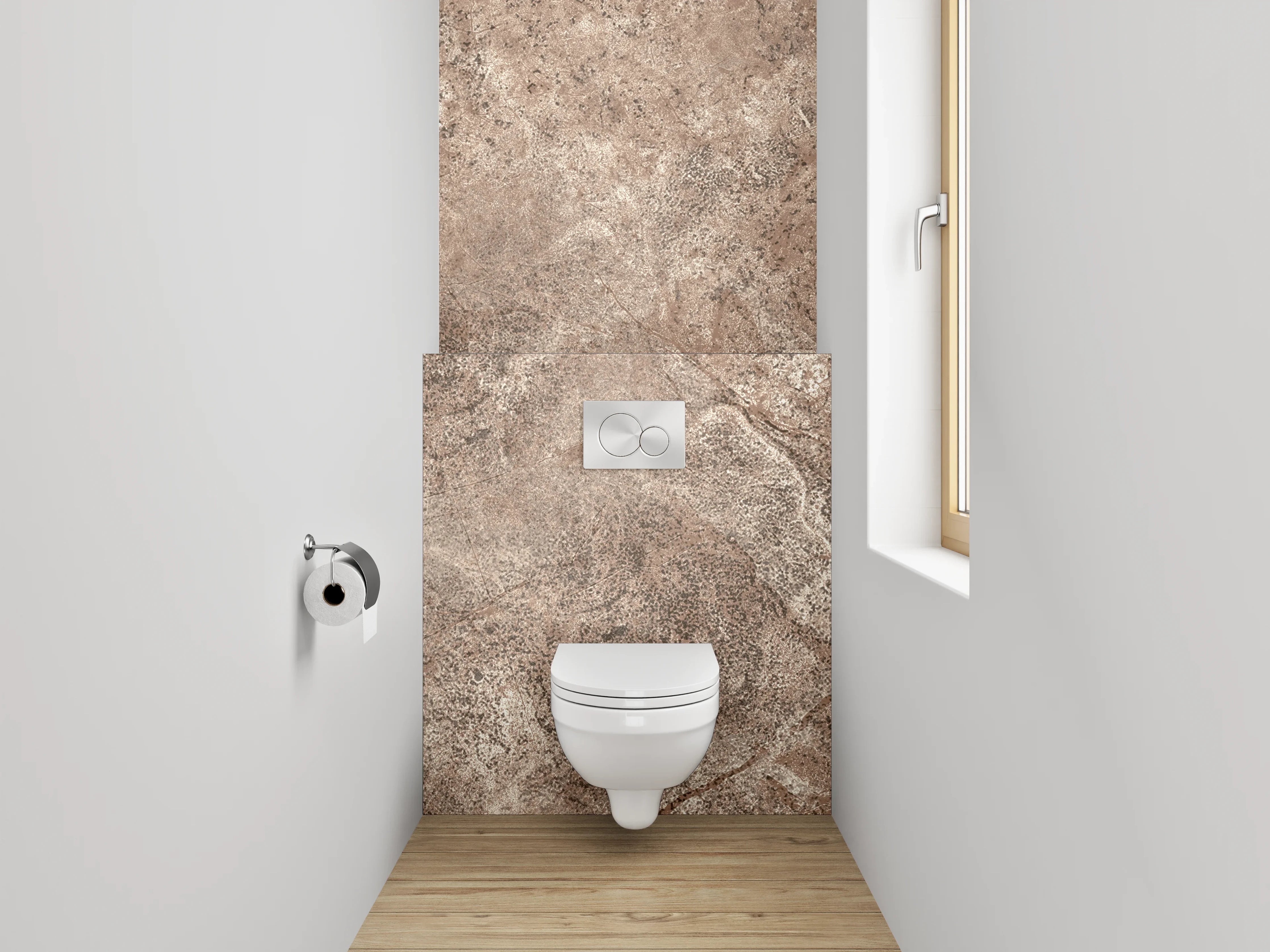 WC-Rückwand - Naturstein-Optik Braun Fliese