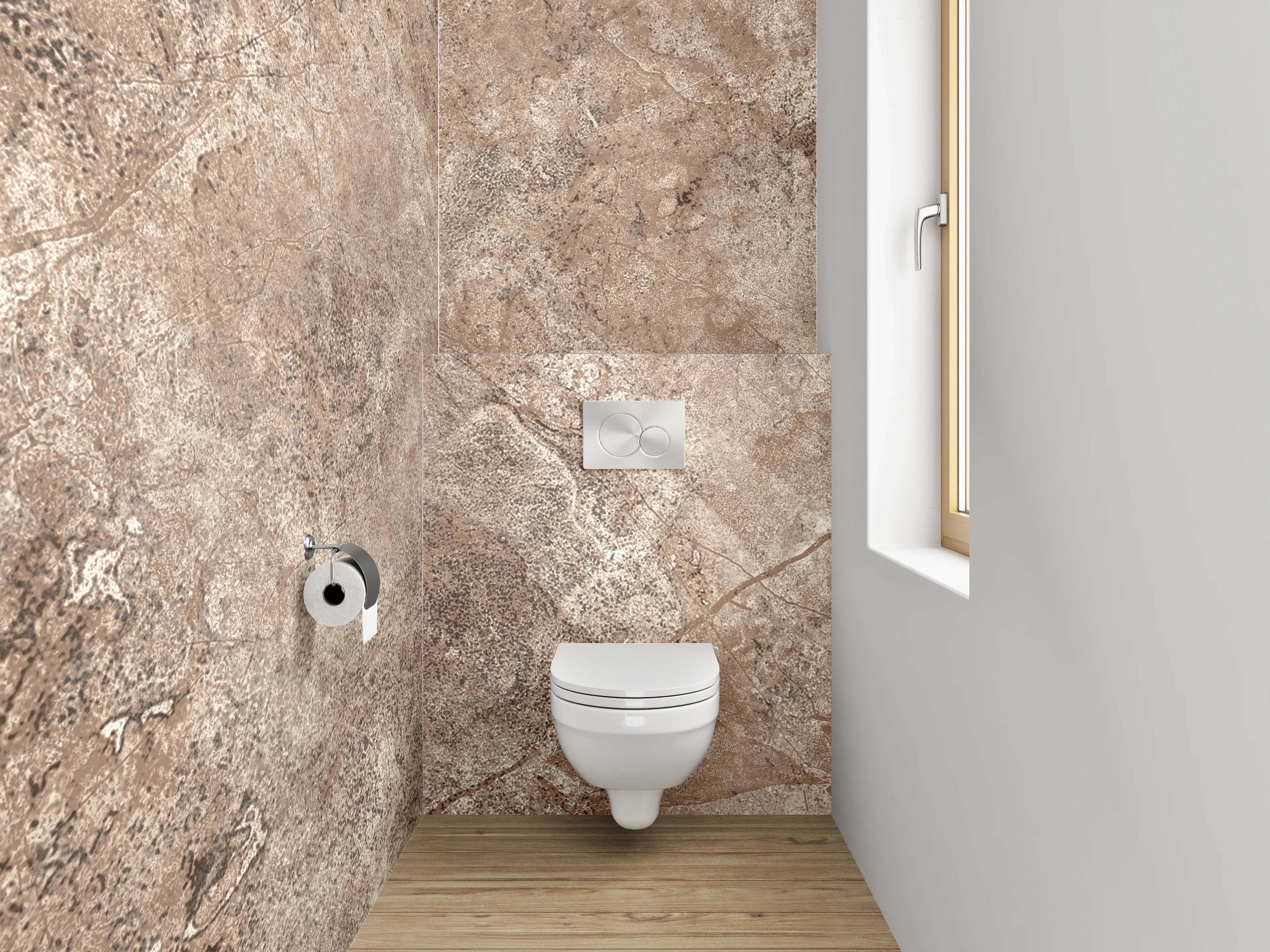 WC-Rückwand - Naturstein-Optik Braun Fliese