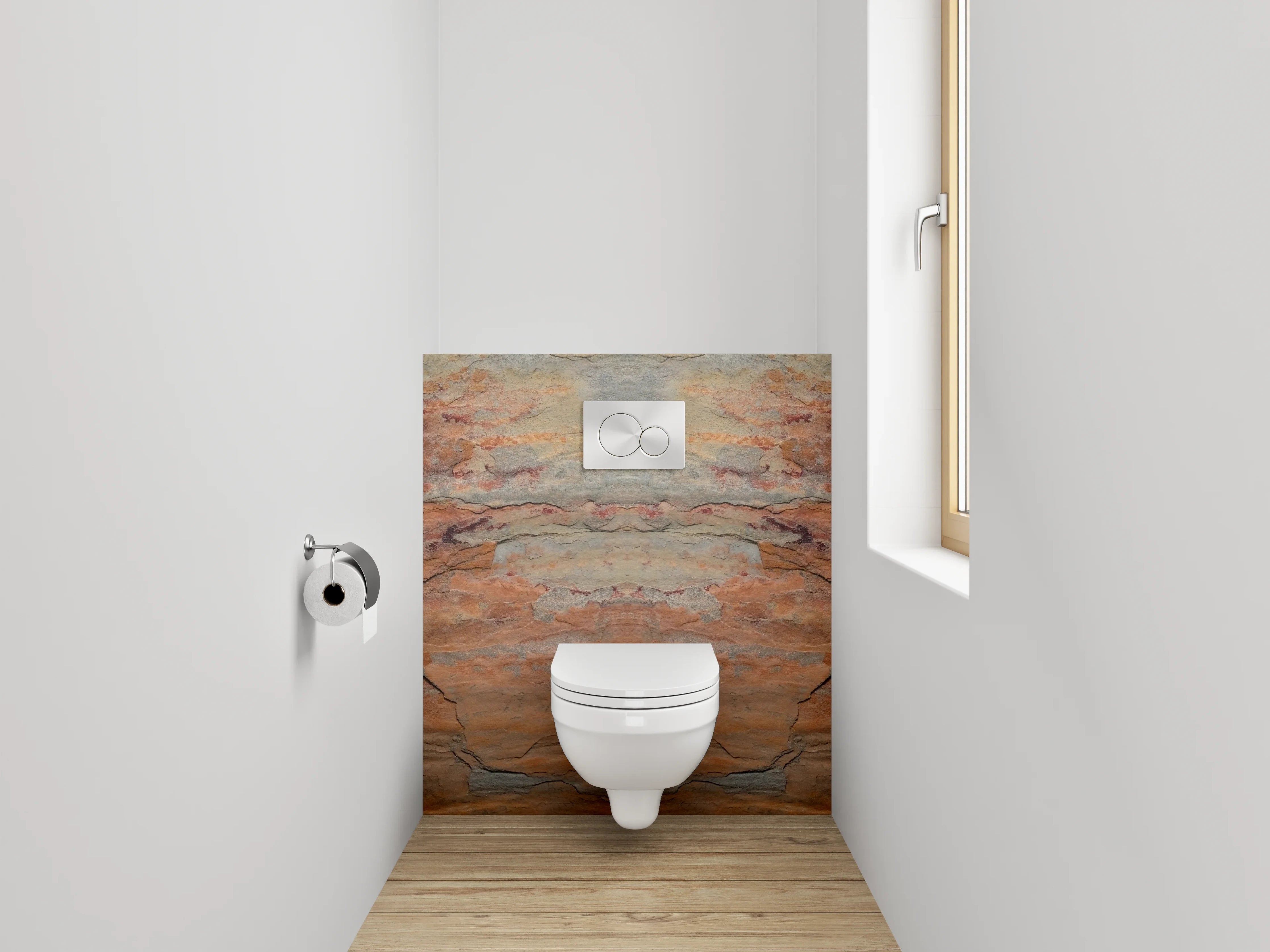 WC-Rückwand - Naturstein-Optik: Extravagante Steinstruktur