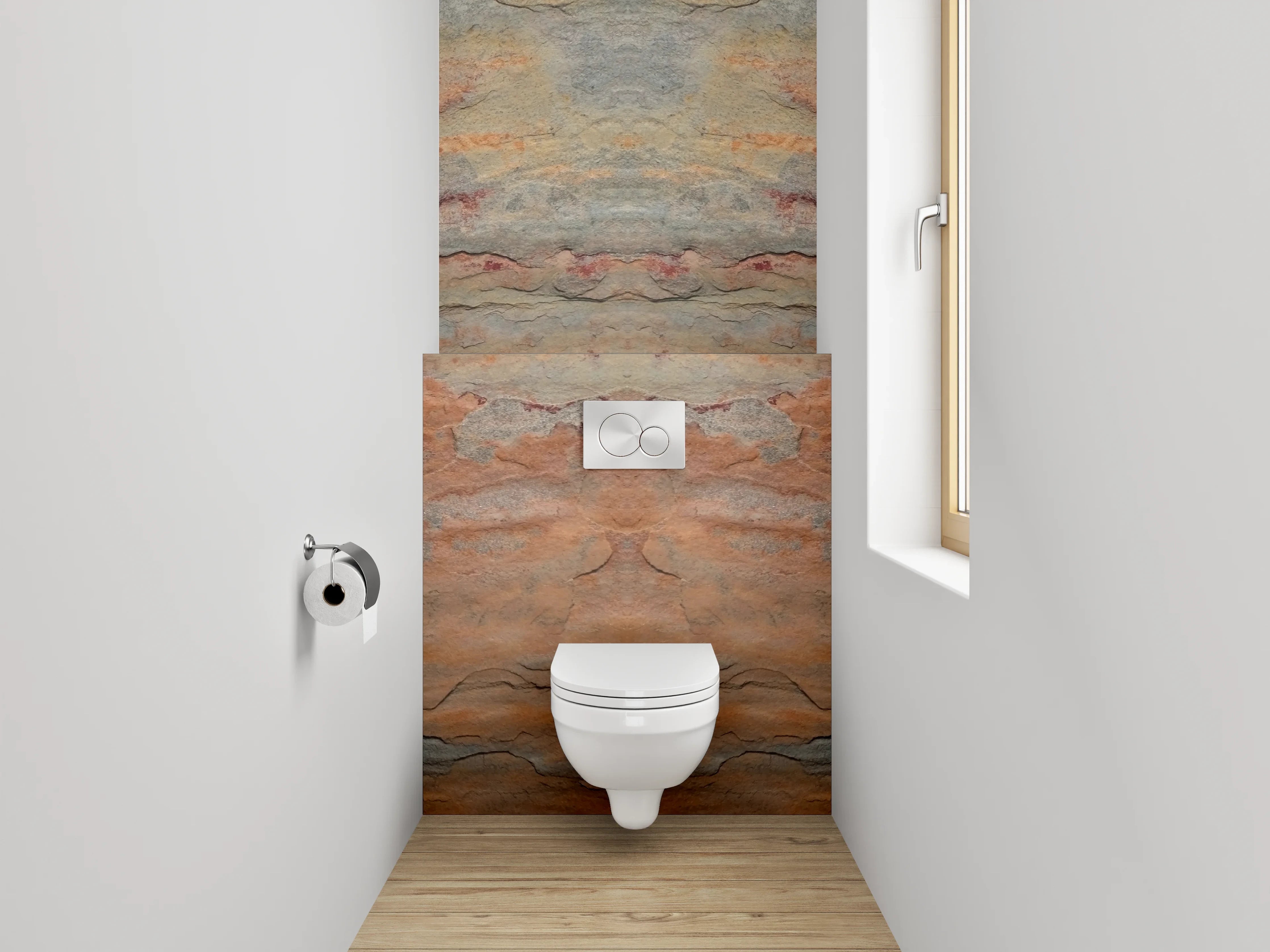 WC-Rückwand - Naturstein-Optik: Extravagante Steinstruktur