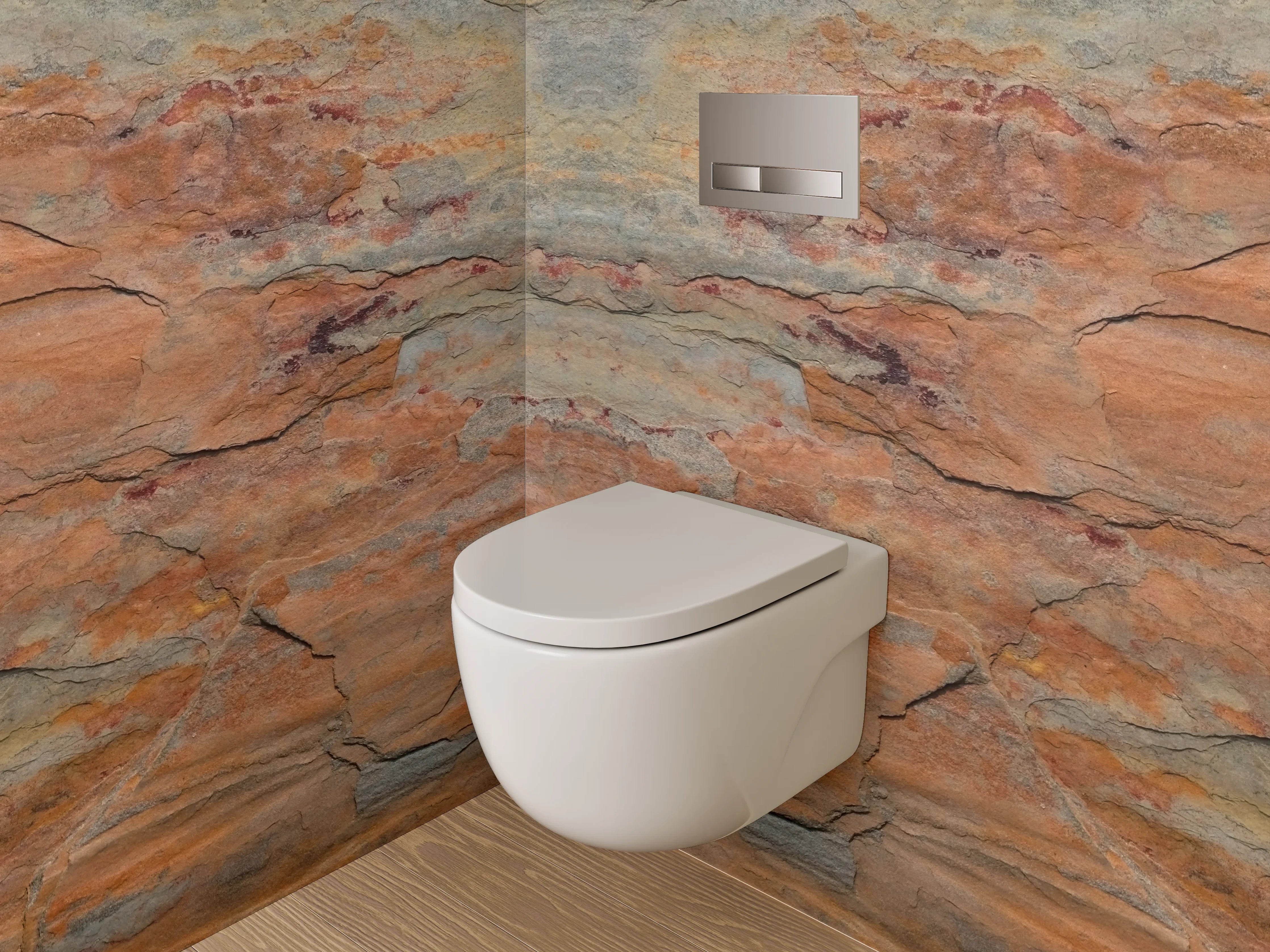 WC-Rückwand - Naturstein-Optik: Extravagante Steinstruktur