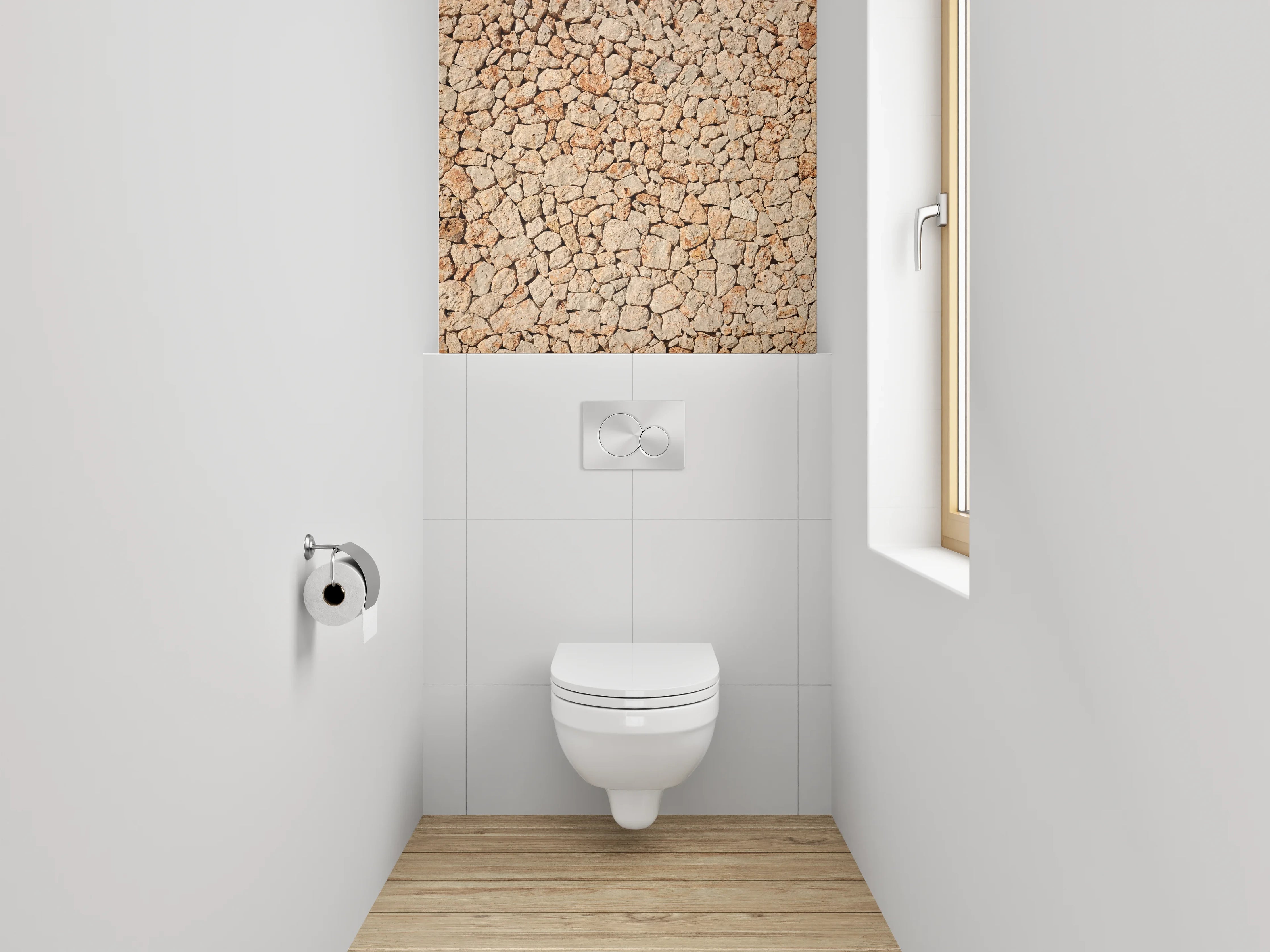 WC-Rückwand - Natursteinmauer Struktur Wanddeko