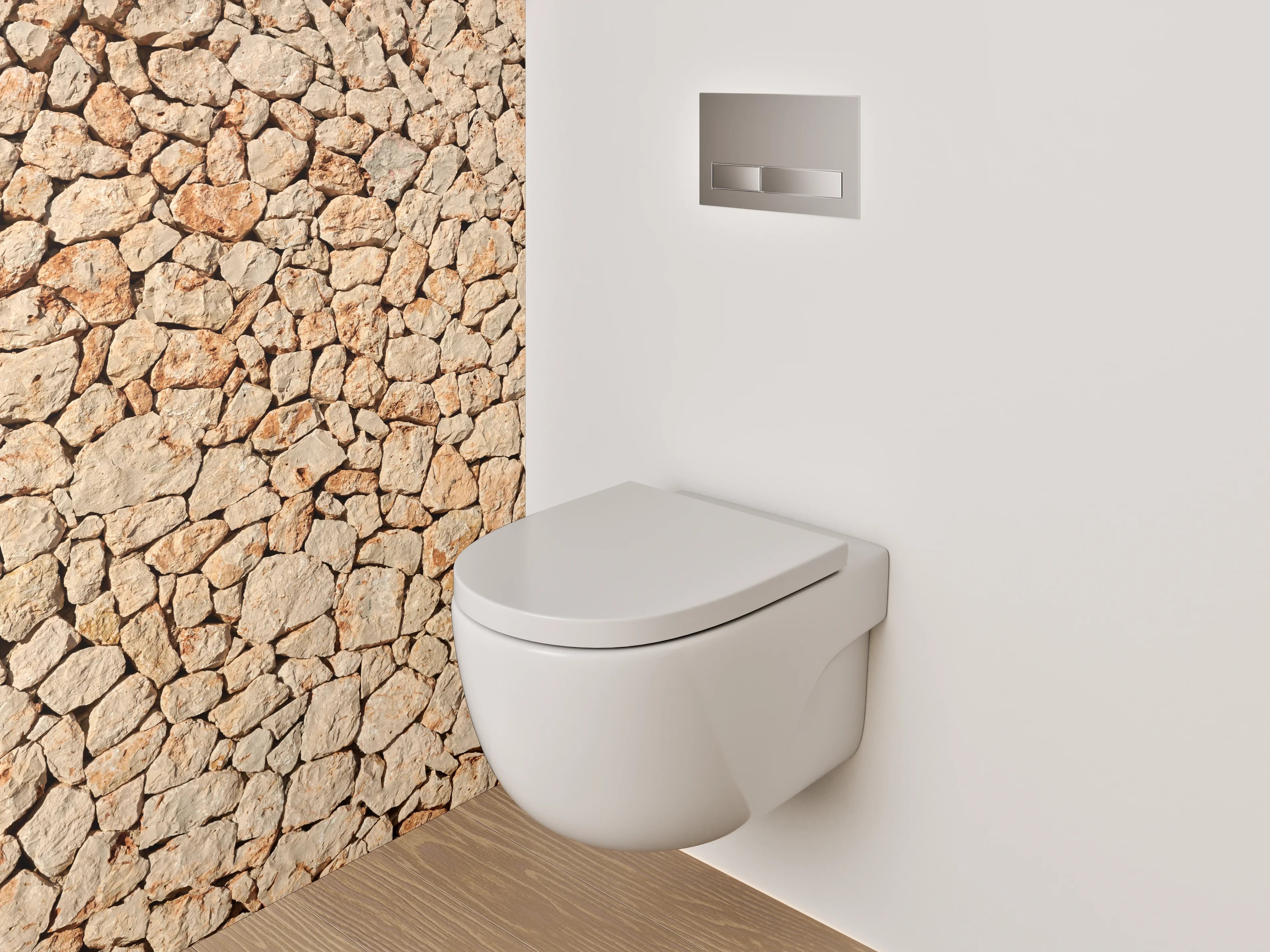 WC-Rückwand - Natursteinmauer Struktur Wanddeko