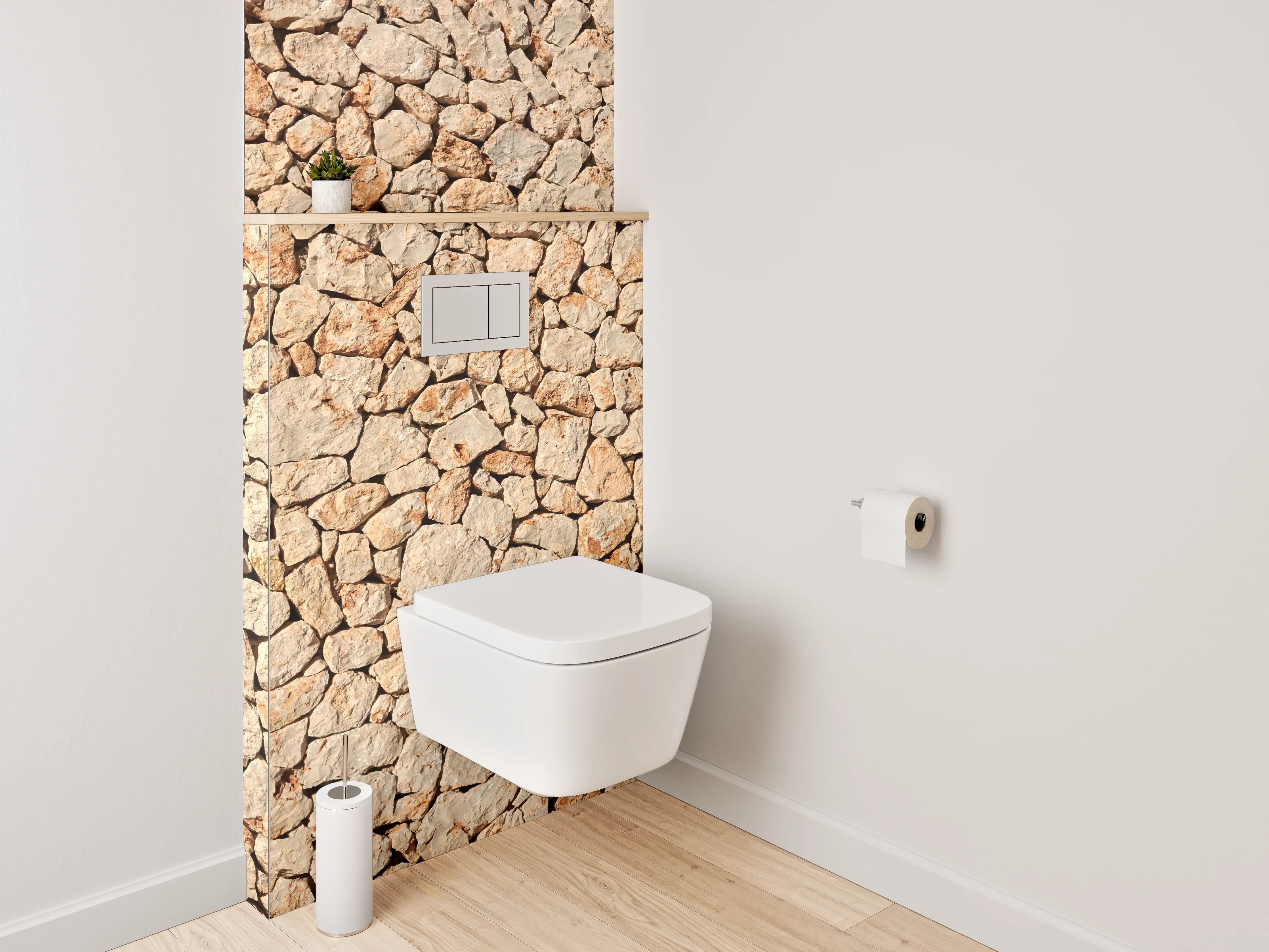 WC-Rückwand - Natursteinmauer Struktur Wanddeko
