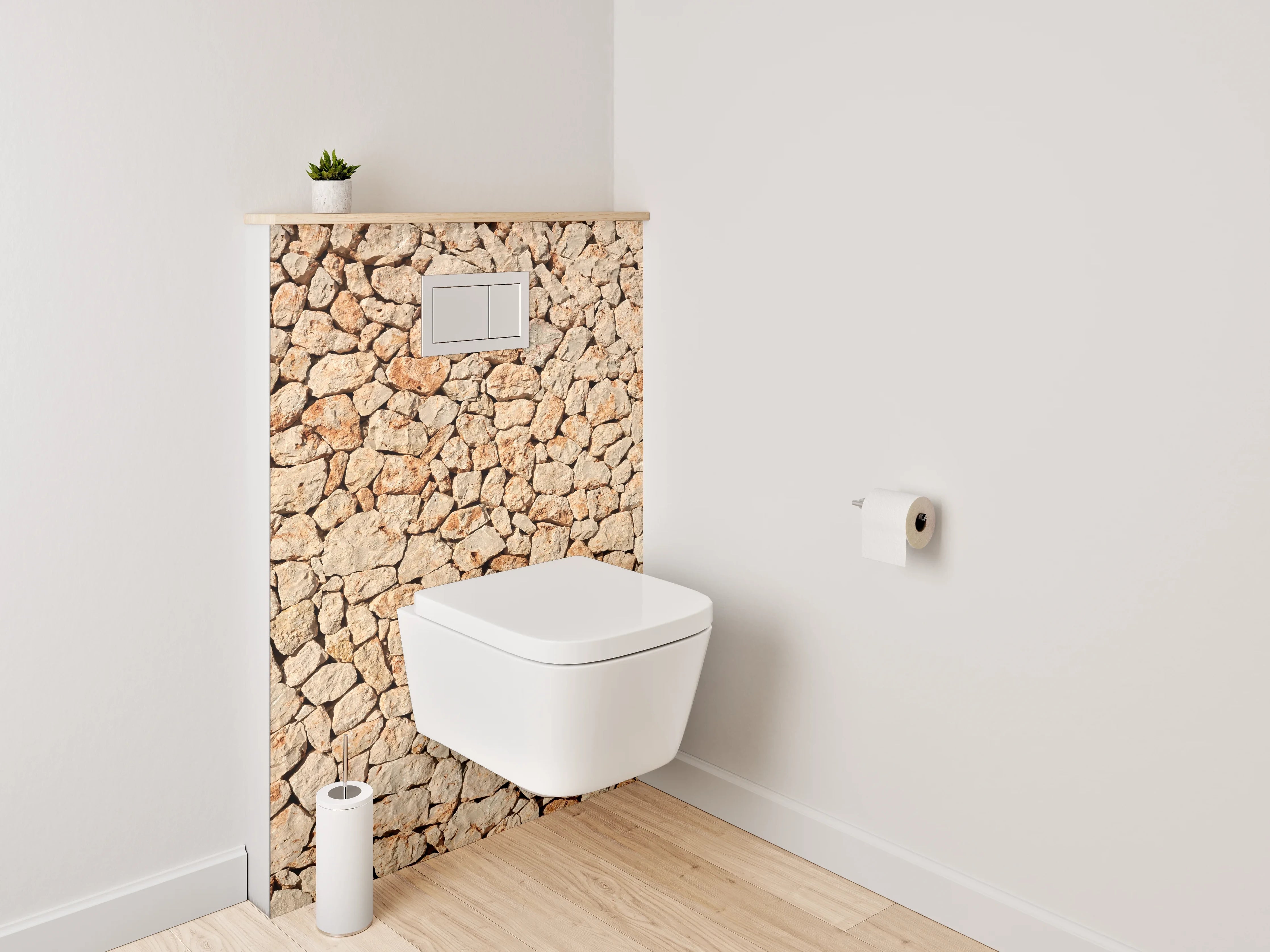 WC-Rückwand - Natursteinmauer Struktur Wanddeko