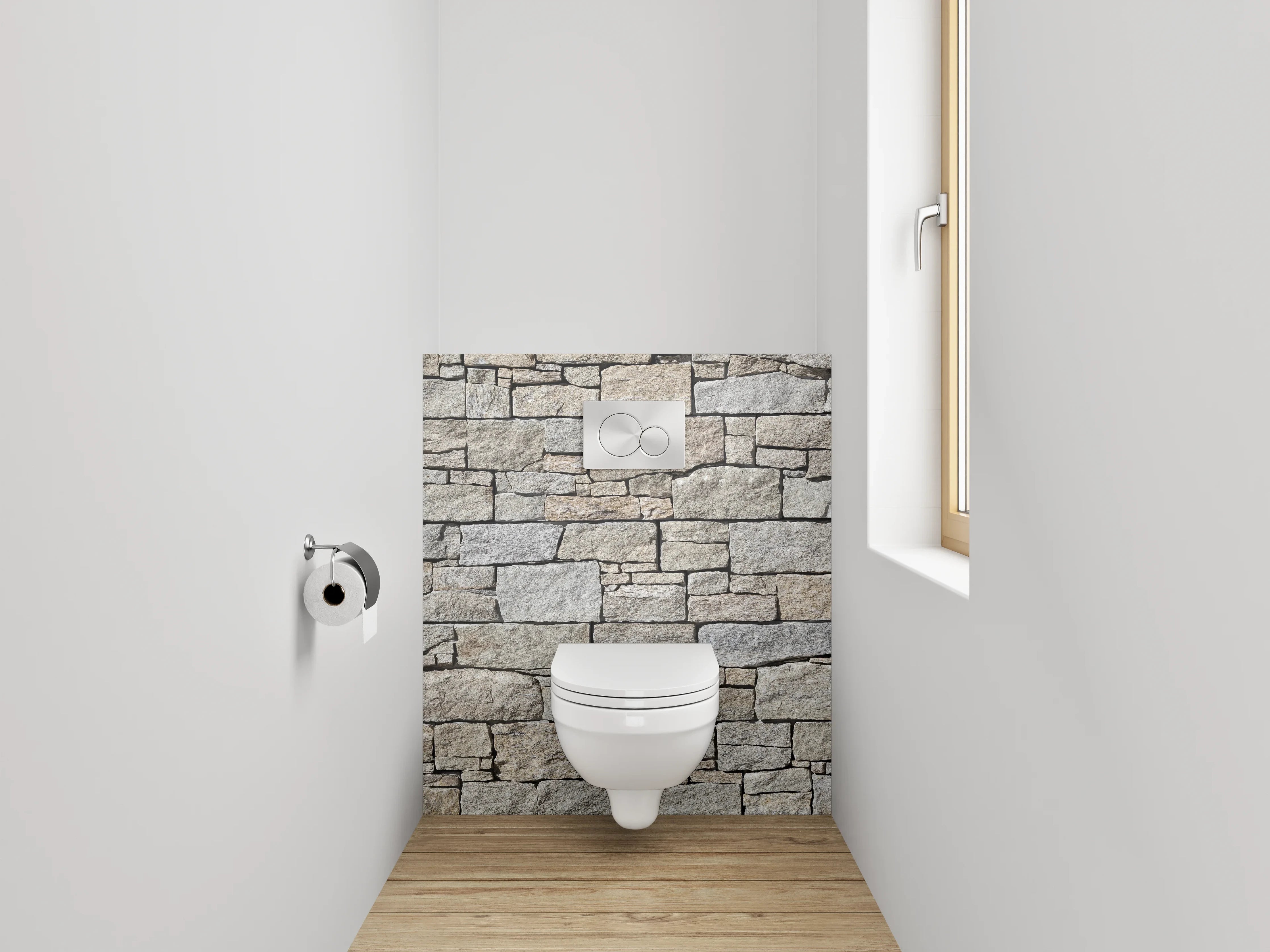 WC-Rückwand - Natursteinmauer Vintage Optik