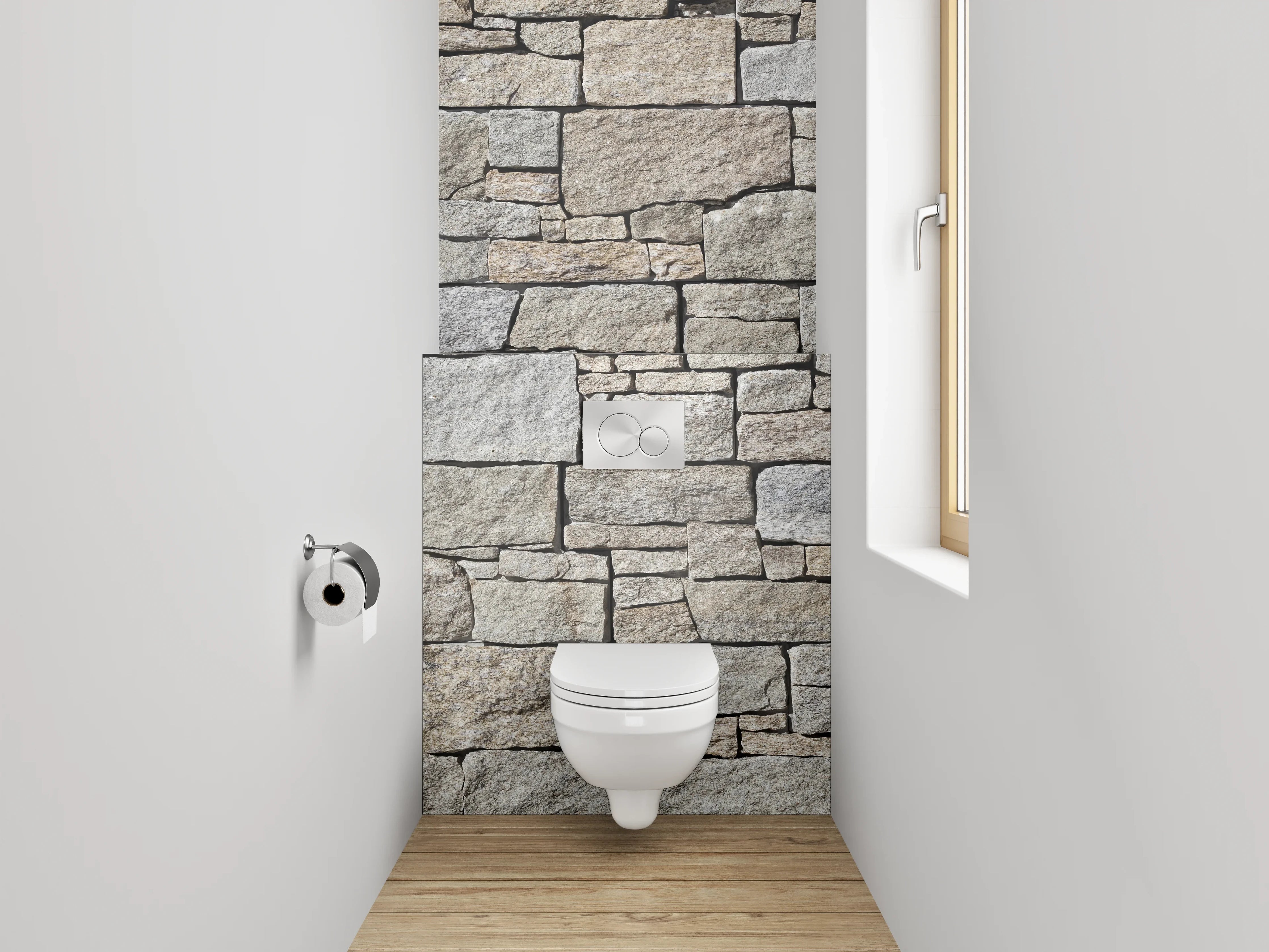 WC-Rückwand - Natursteinmauer Vintage Optik