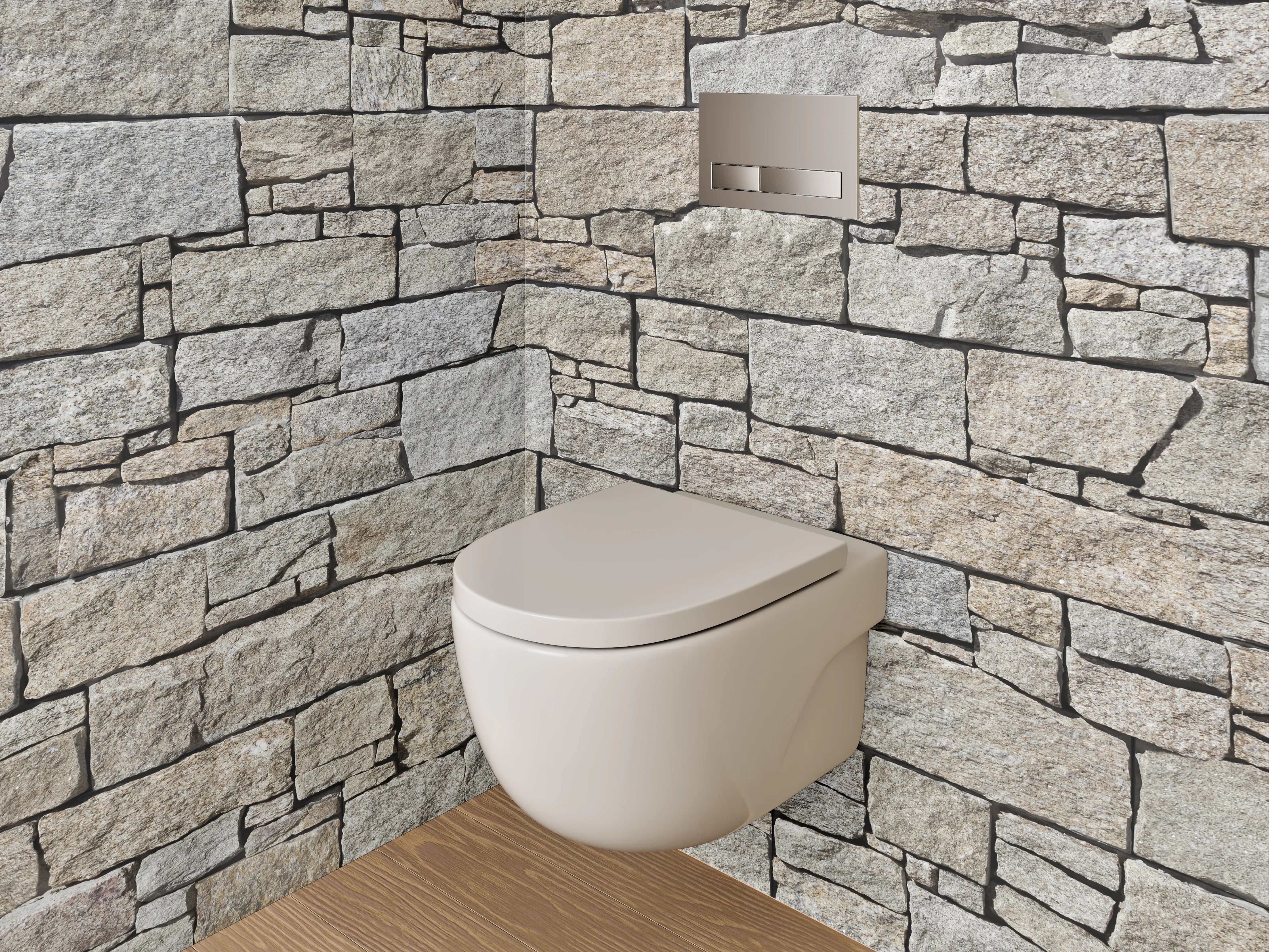 WC-Rückwand - Natursteinmauer Vintage Optik
