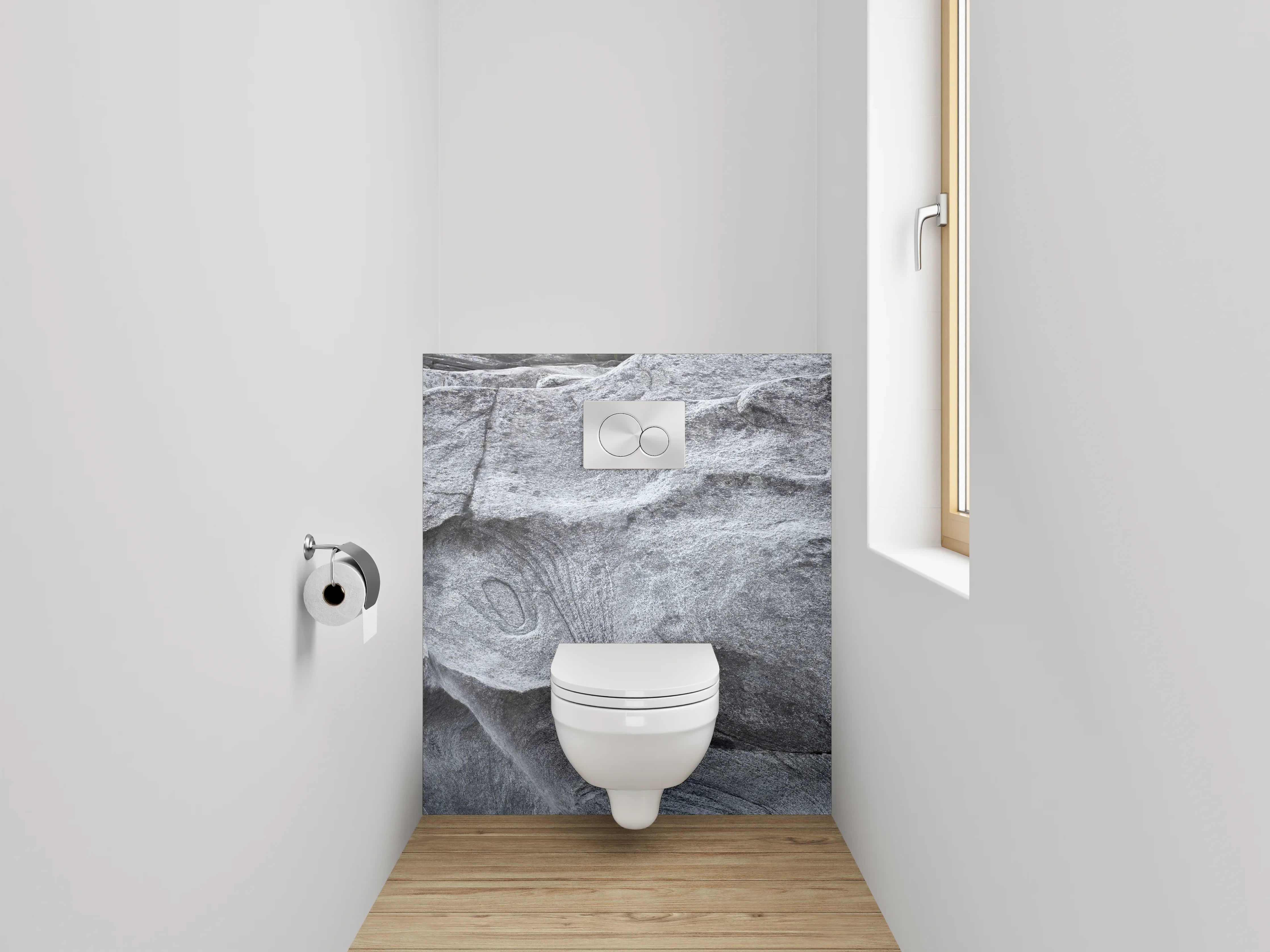WC-Rückwand - Natursteinoptik Schiefer Grau Weiß
