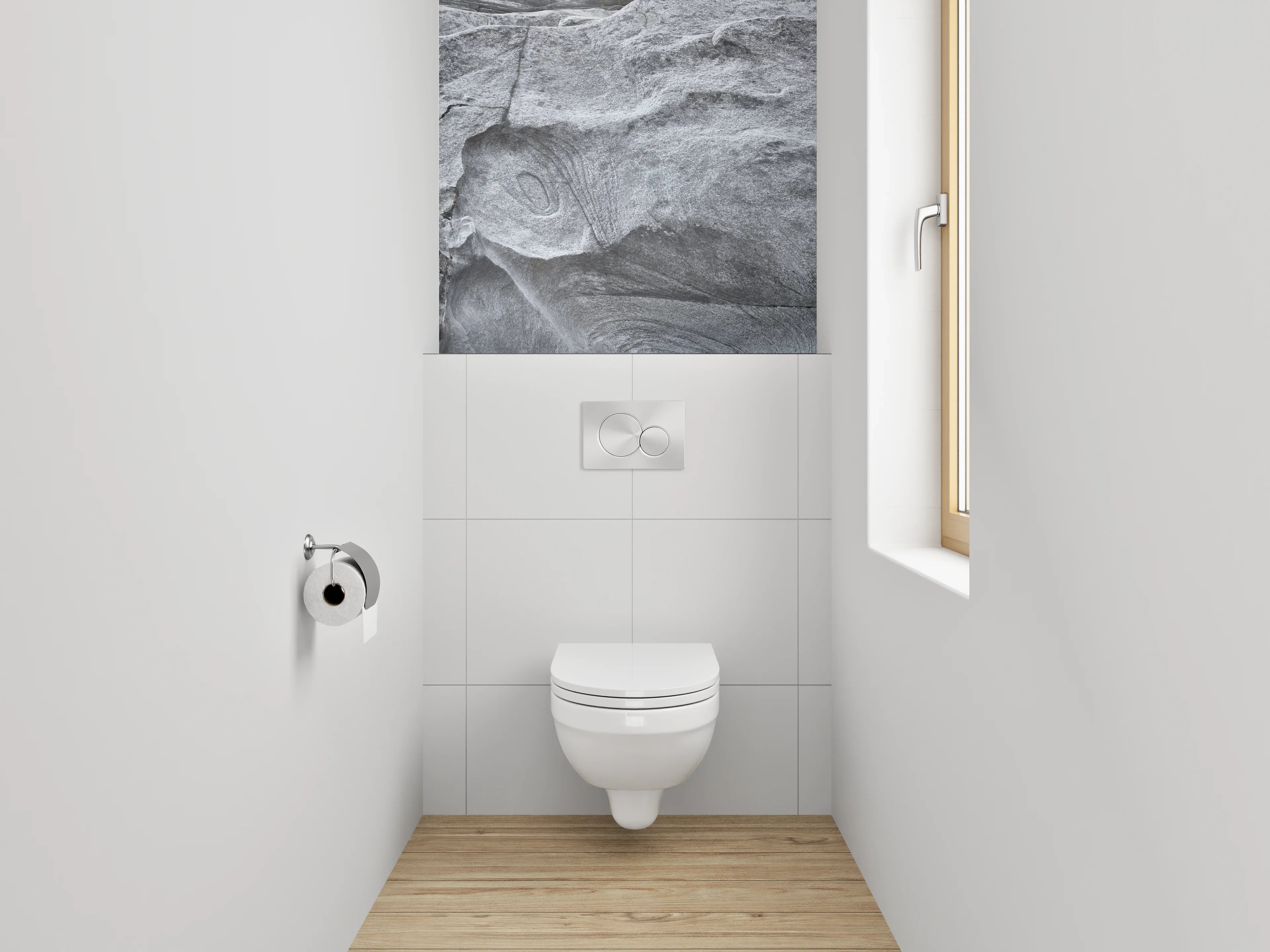 WC-Rückwand - Natursteinoptik Schiefer Grau Weiß