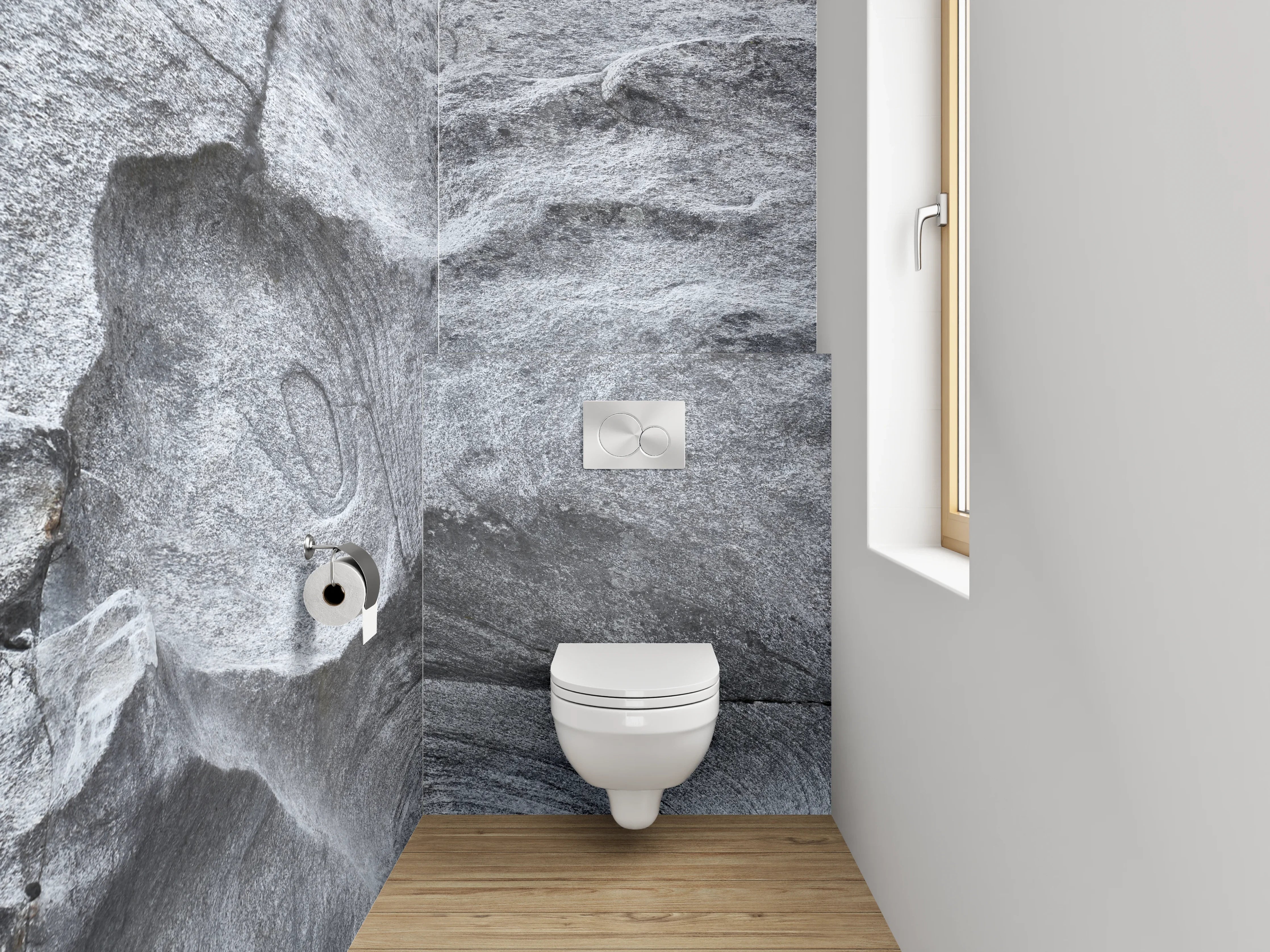 WC-Rückwand - Natursteinoptik Schiefer Grau Weiß