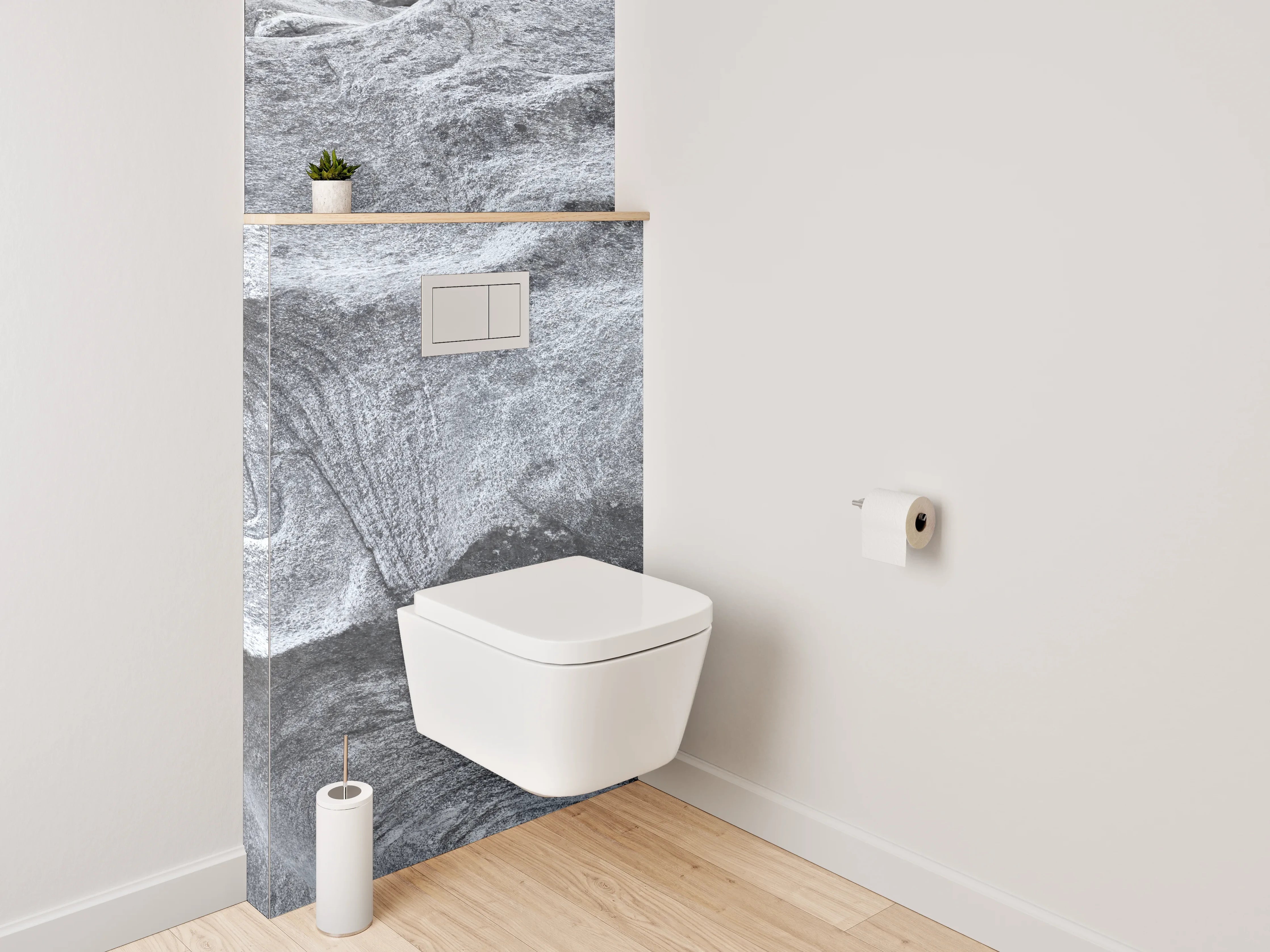 WC-Rückwand - Natursteinoptik Schiefer Grau Weiß