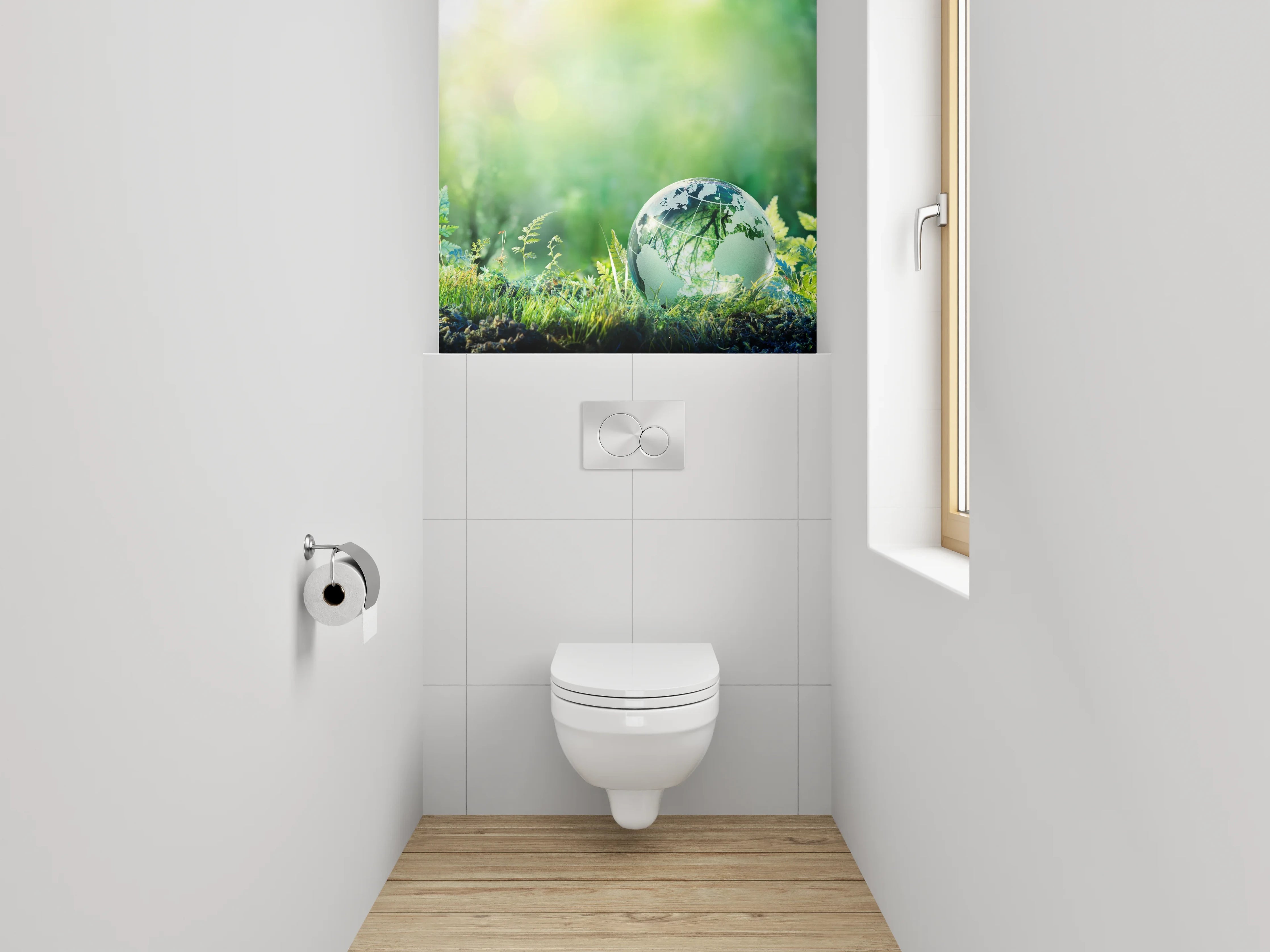 WC-Rückwand - Naturwelt Erde im Sonnenlicht