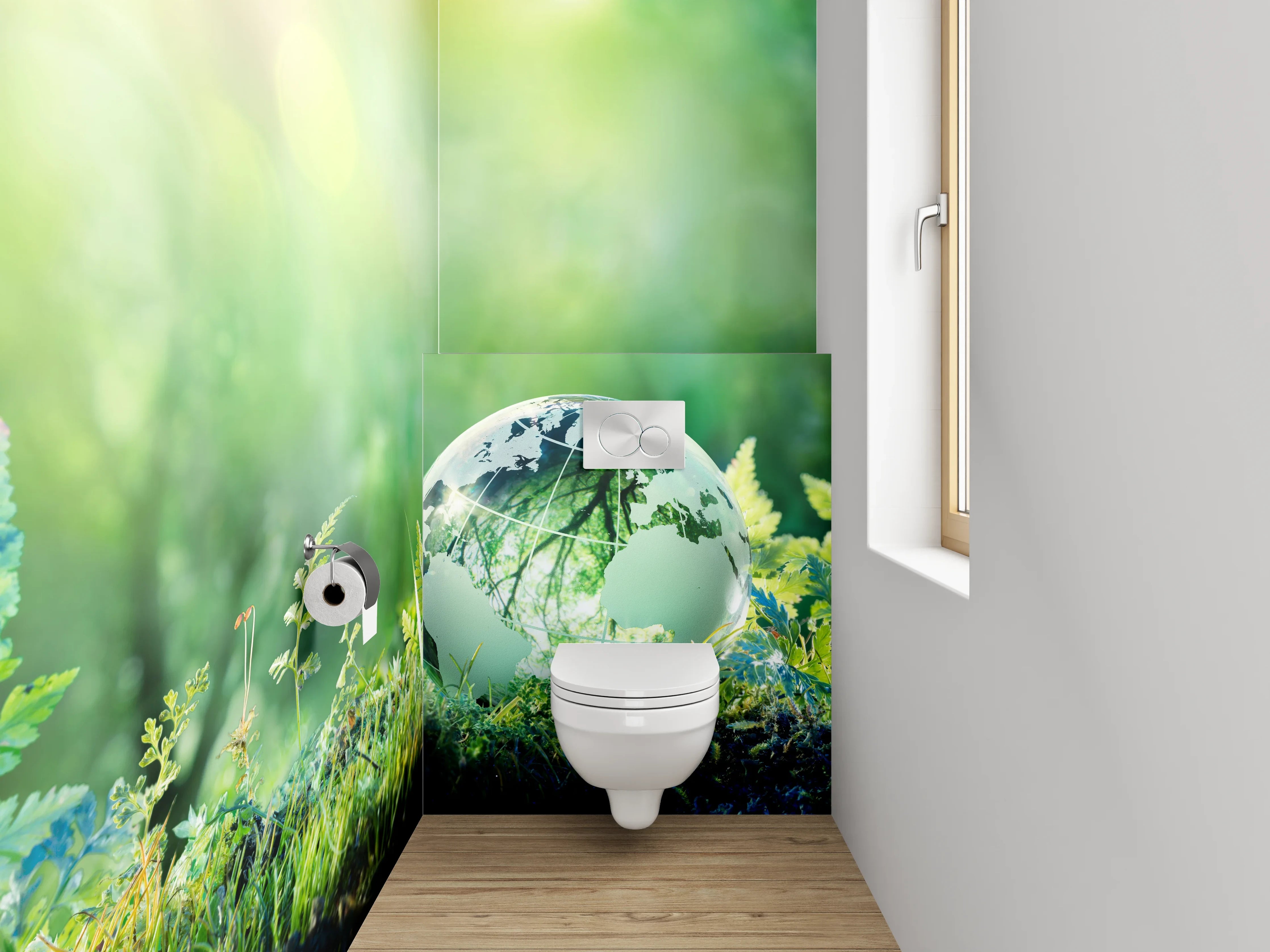 WC-Rückwand - Naturwelt Erde im Sonnenlicht