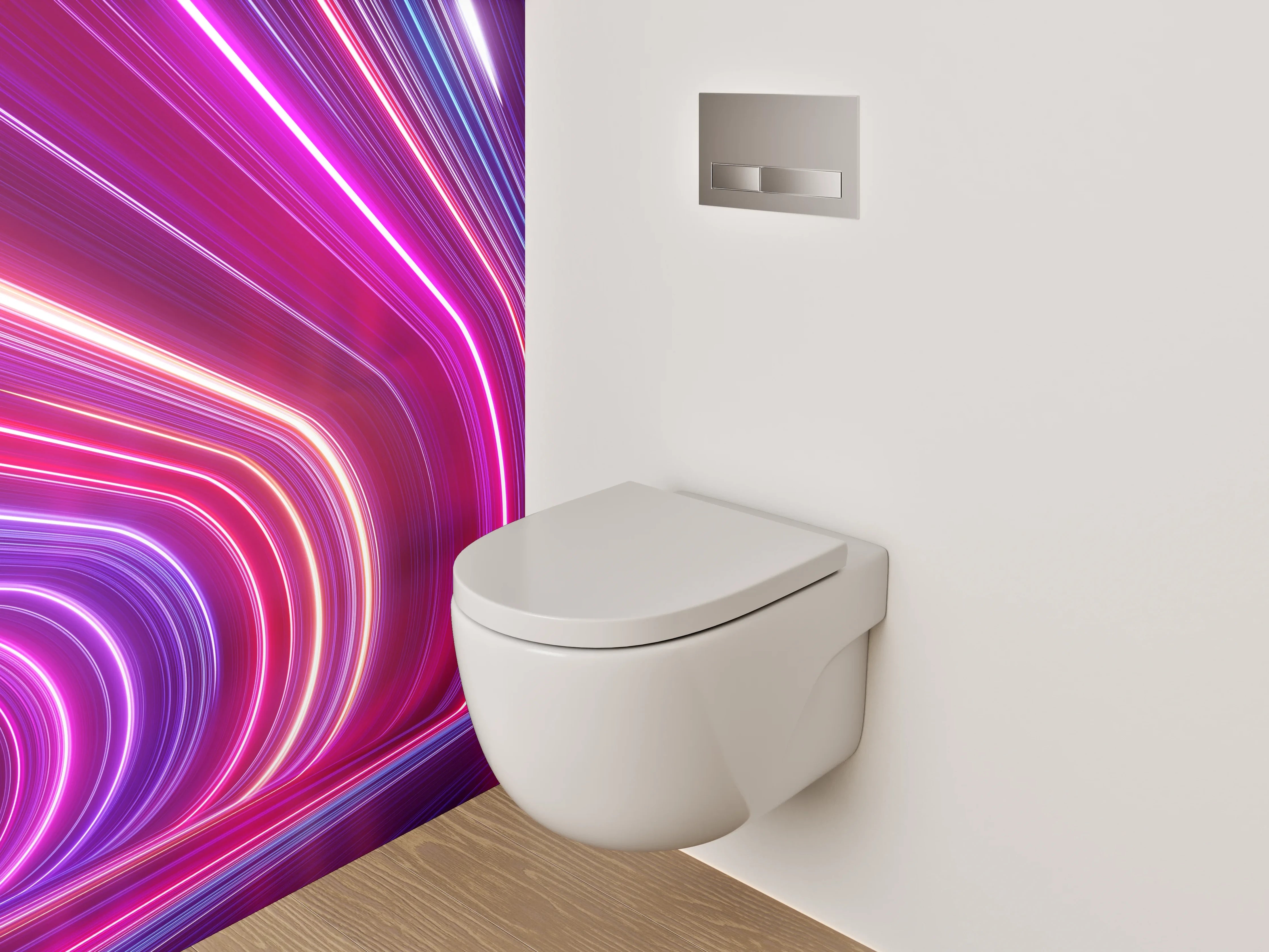 WC-Rückwand - Neon Lichter Tunnel Abstrakt