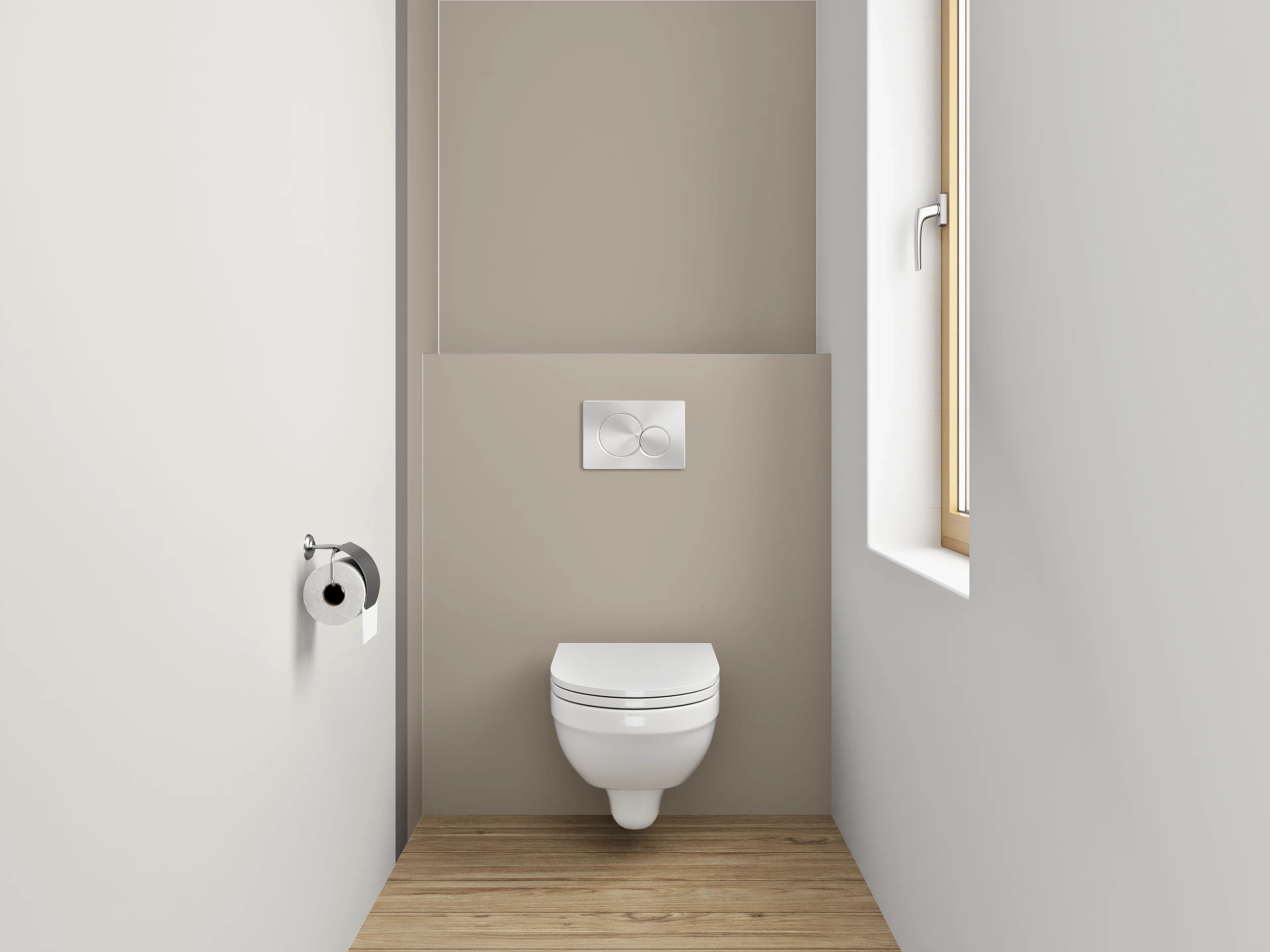 WC-Rückwand - Neutrale beige und grau Bildkomposition