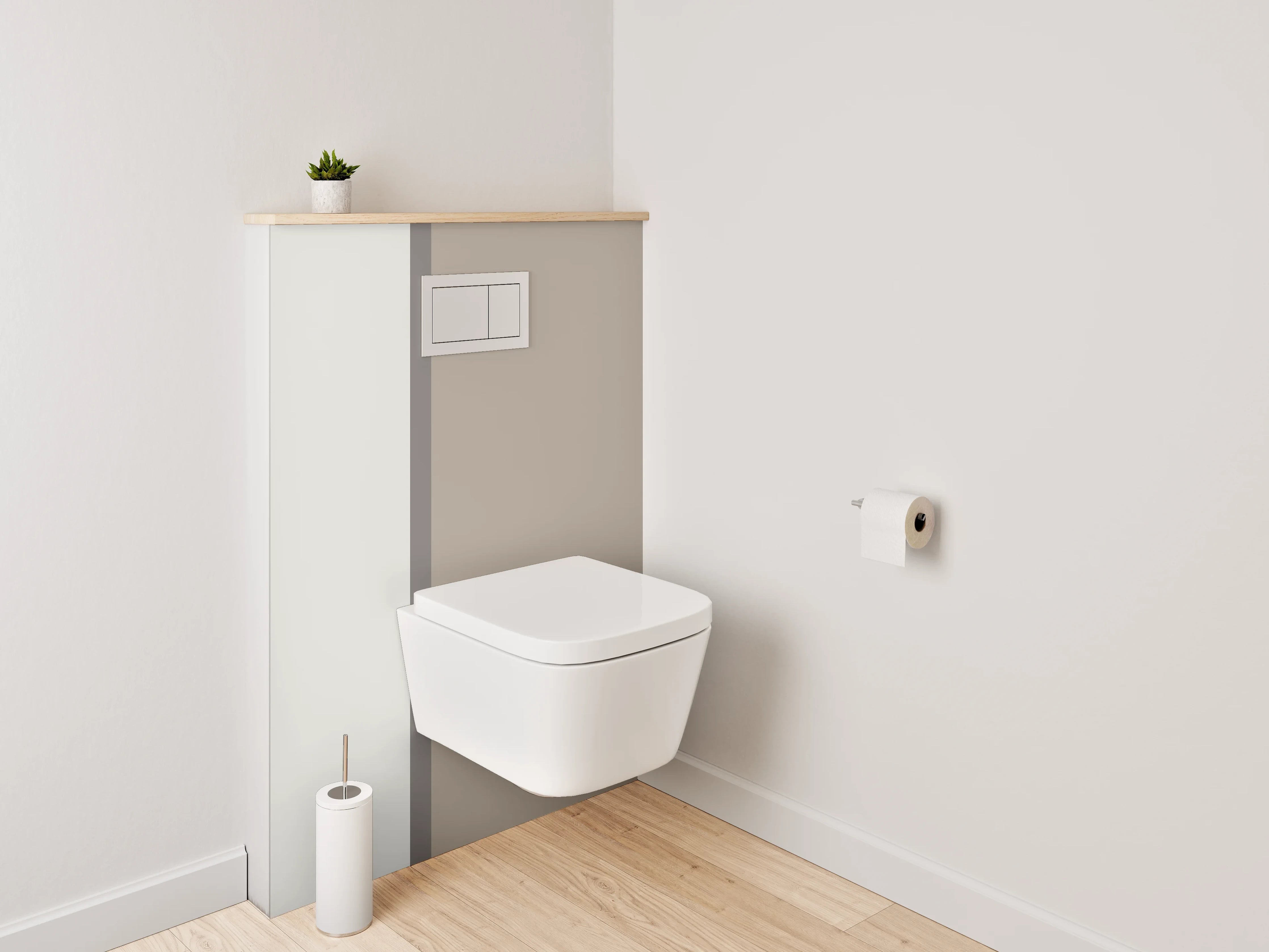 WC-Rückwand - Neutrale beige und grau Bildkomposition