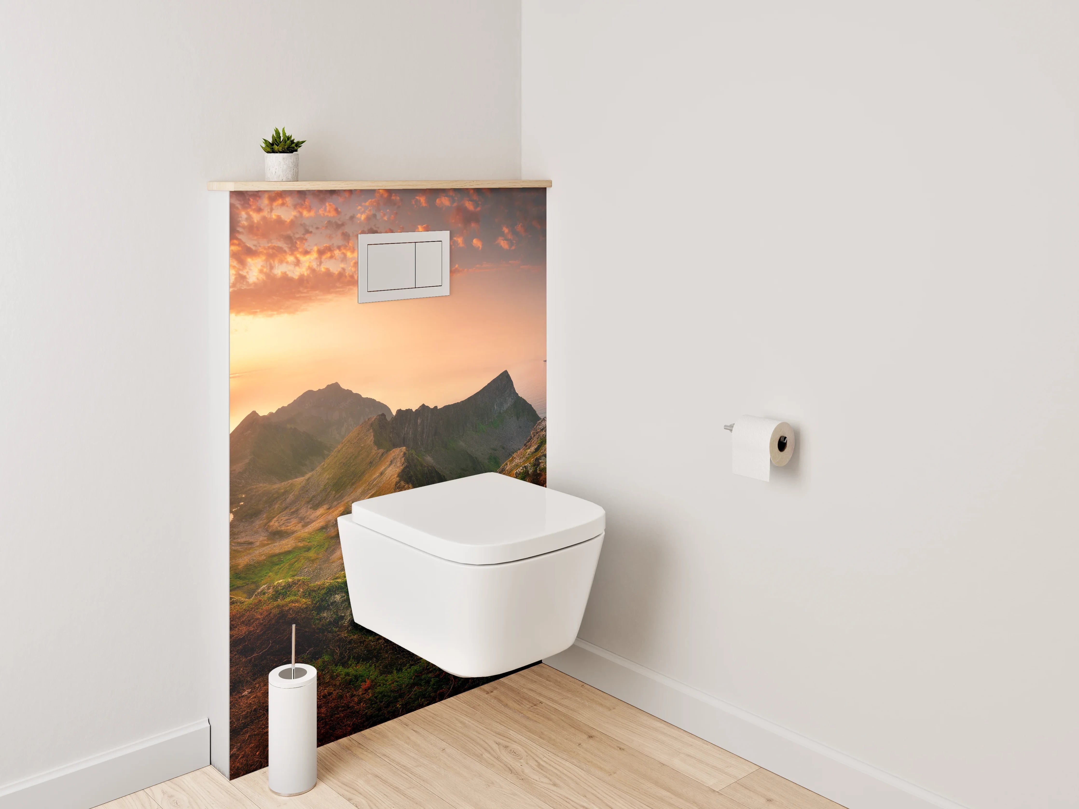WC-Rückwand - Norwegische Berglandschaft Sonnenuntergang