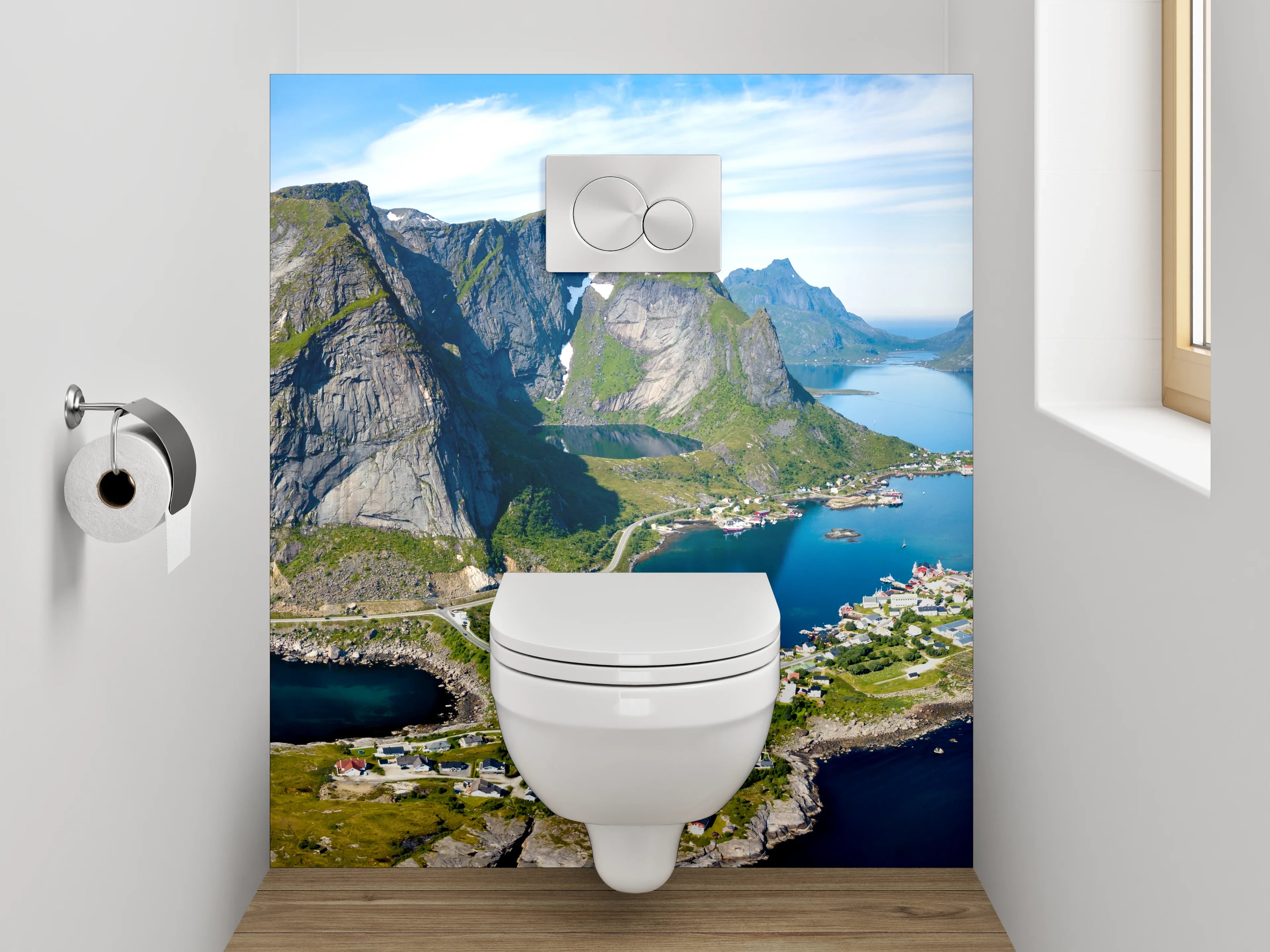 WC-Rückwand - Norwegische Fjorde Panorama Landschaft