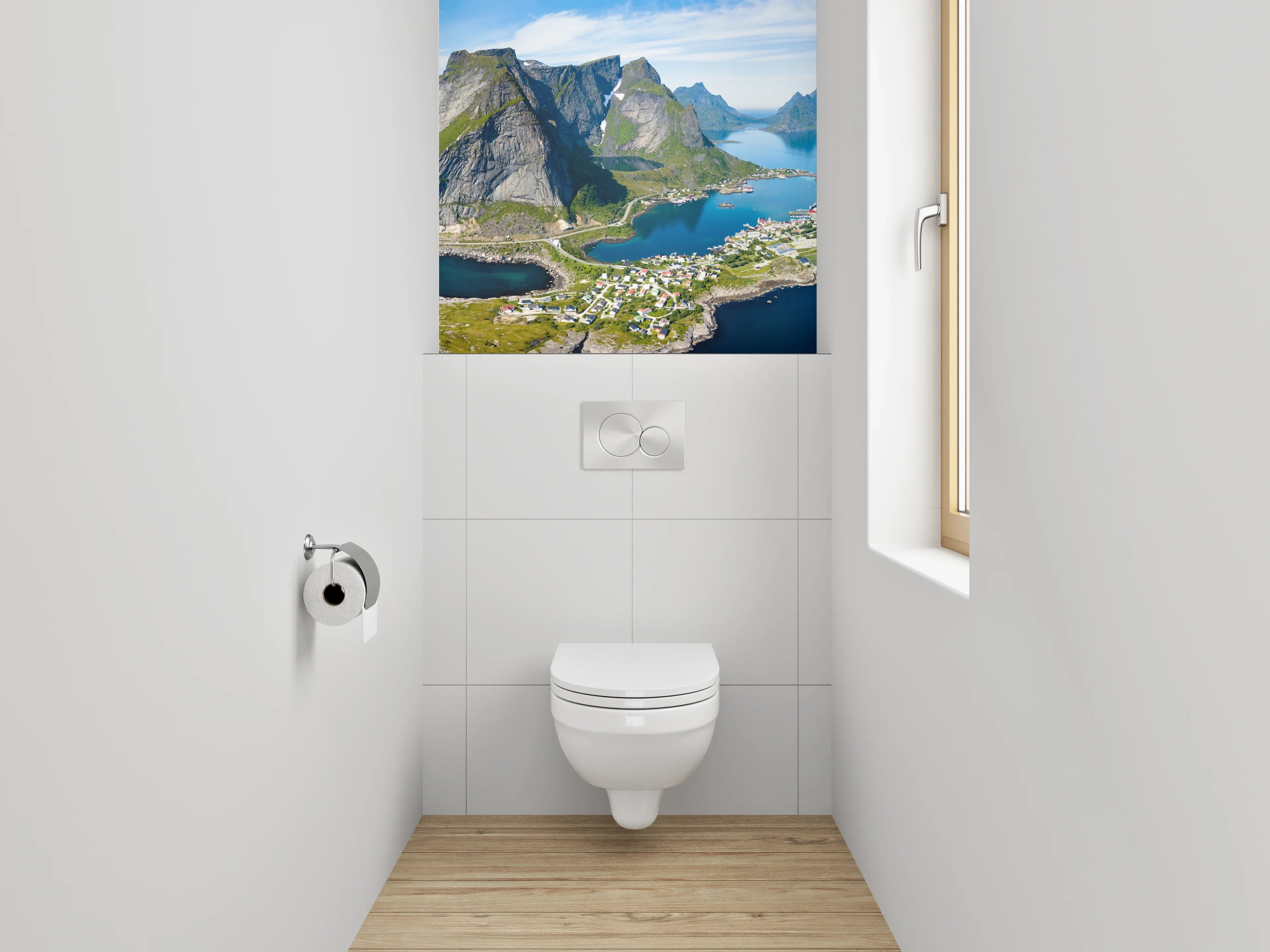 WC-Rückwand - Norwegische Fjorde Panorama Landschaft