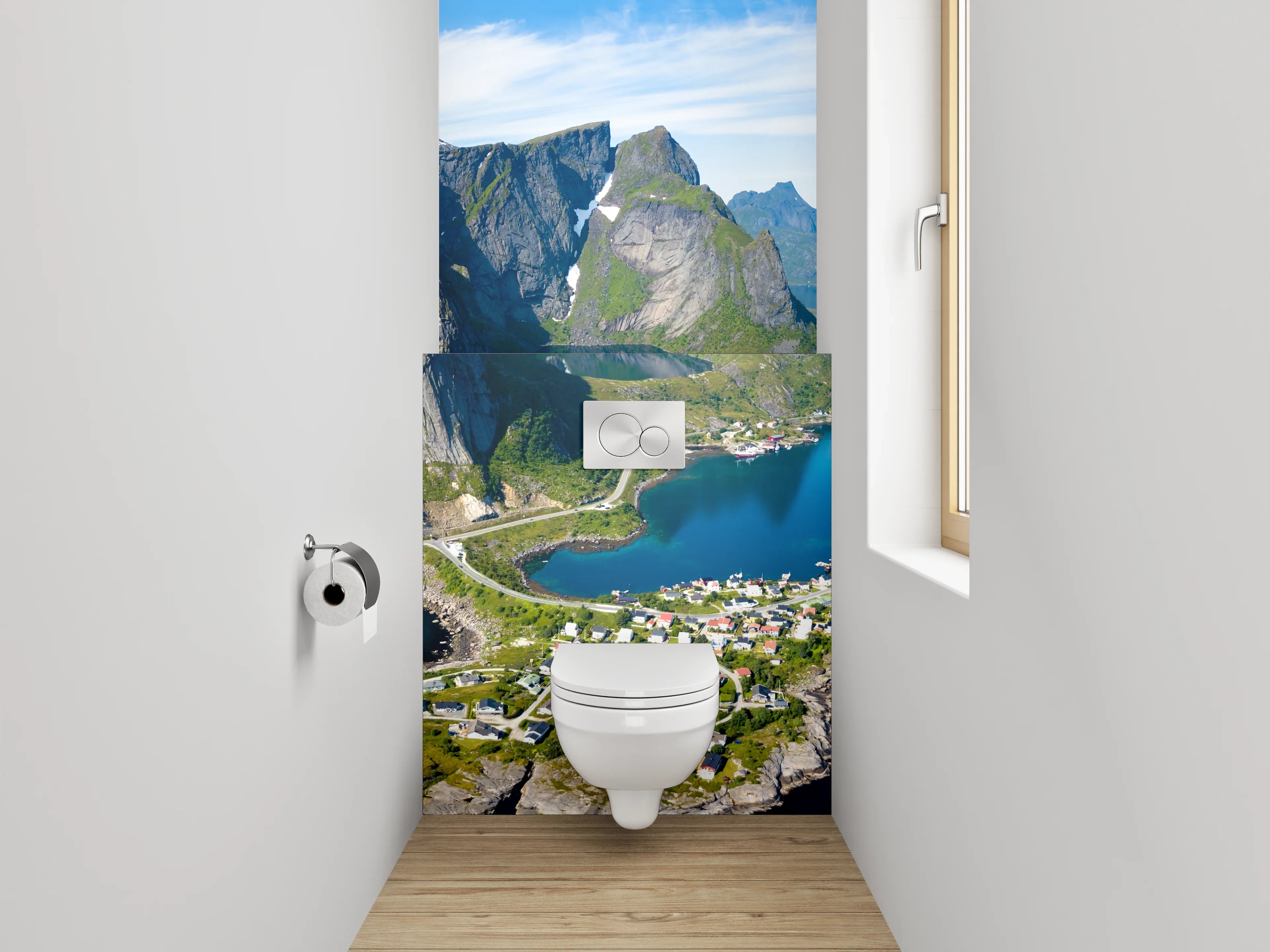 WC-Rückwand - Norwegische Fjorde Panorama Landschaft